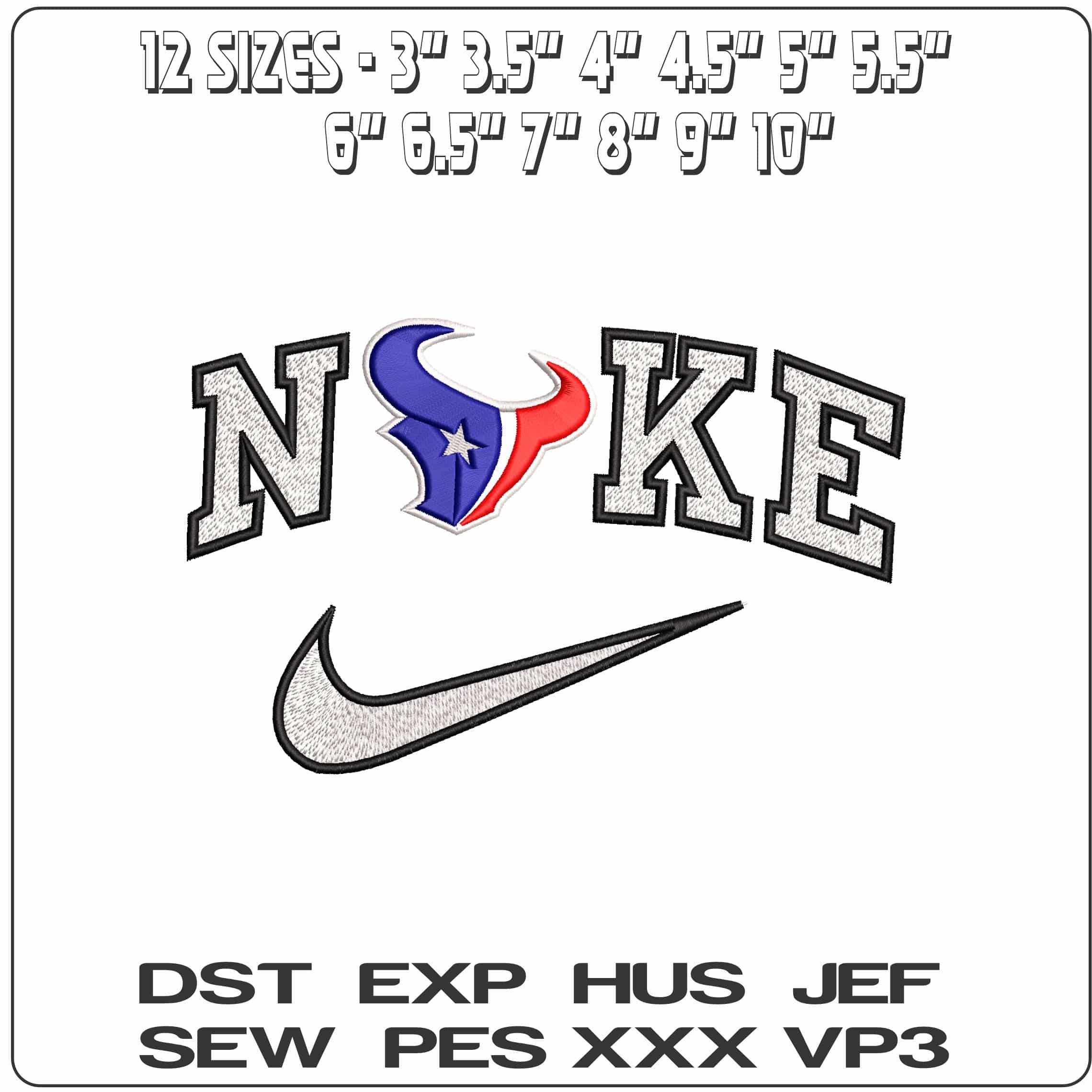 Nike Houston Texans NFL  - Elegant embroidery design file-instant download — view 2