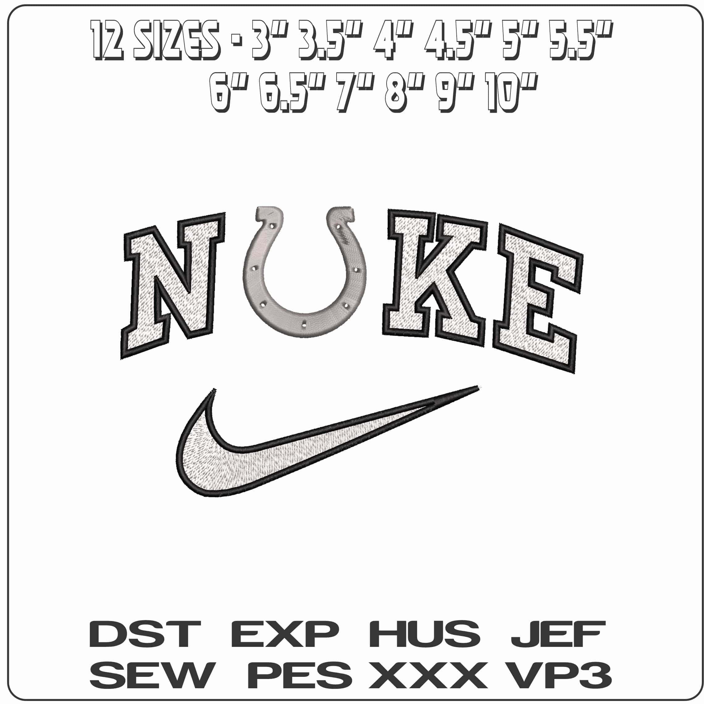Nike Indianapolis Colts NFL  - Elegant embroidery design file-instant download