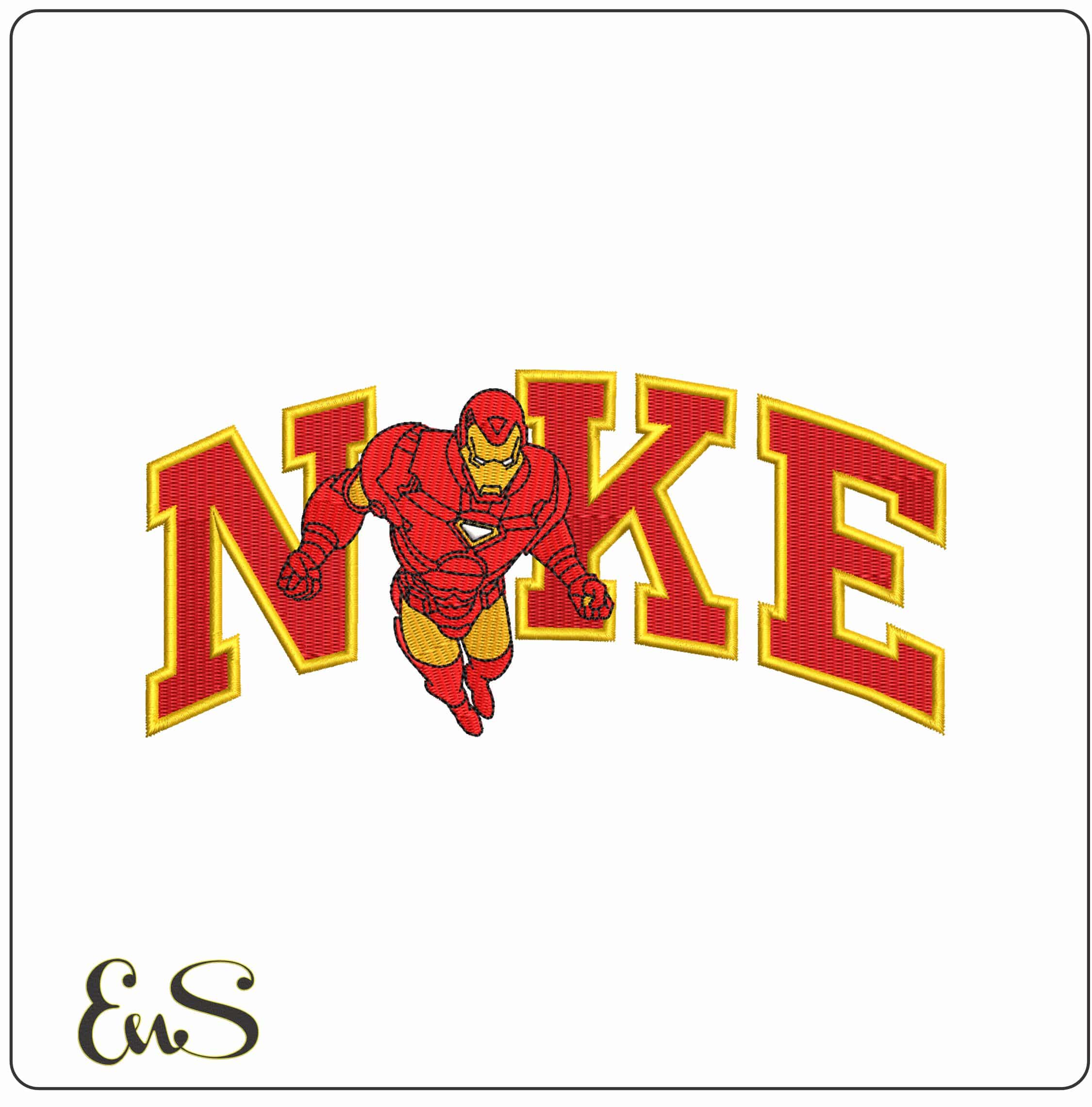 Nike Iron Man Flying  - Elegant embroidery design file-instant download