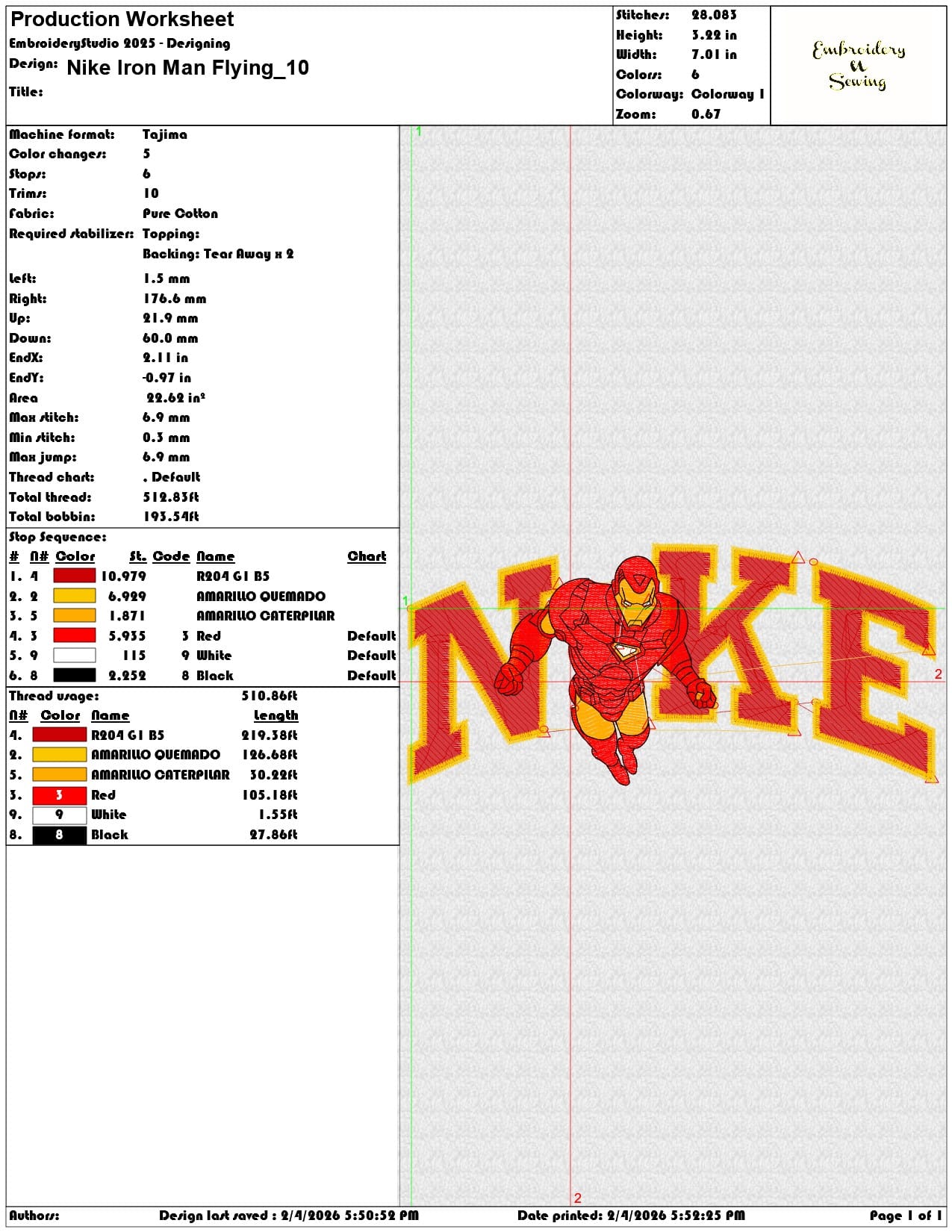 Nike Iron Man Flying  - Elegant embroidery design file-instant download — view 3