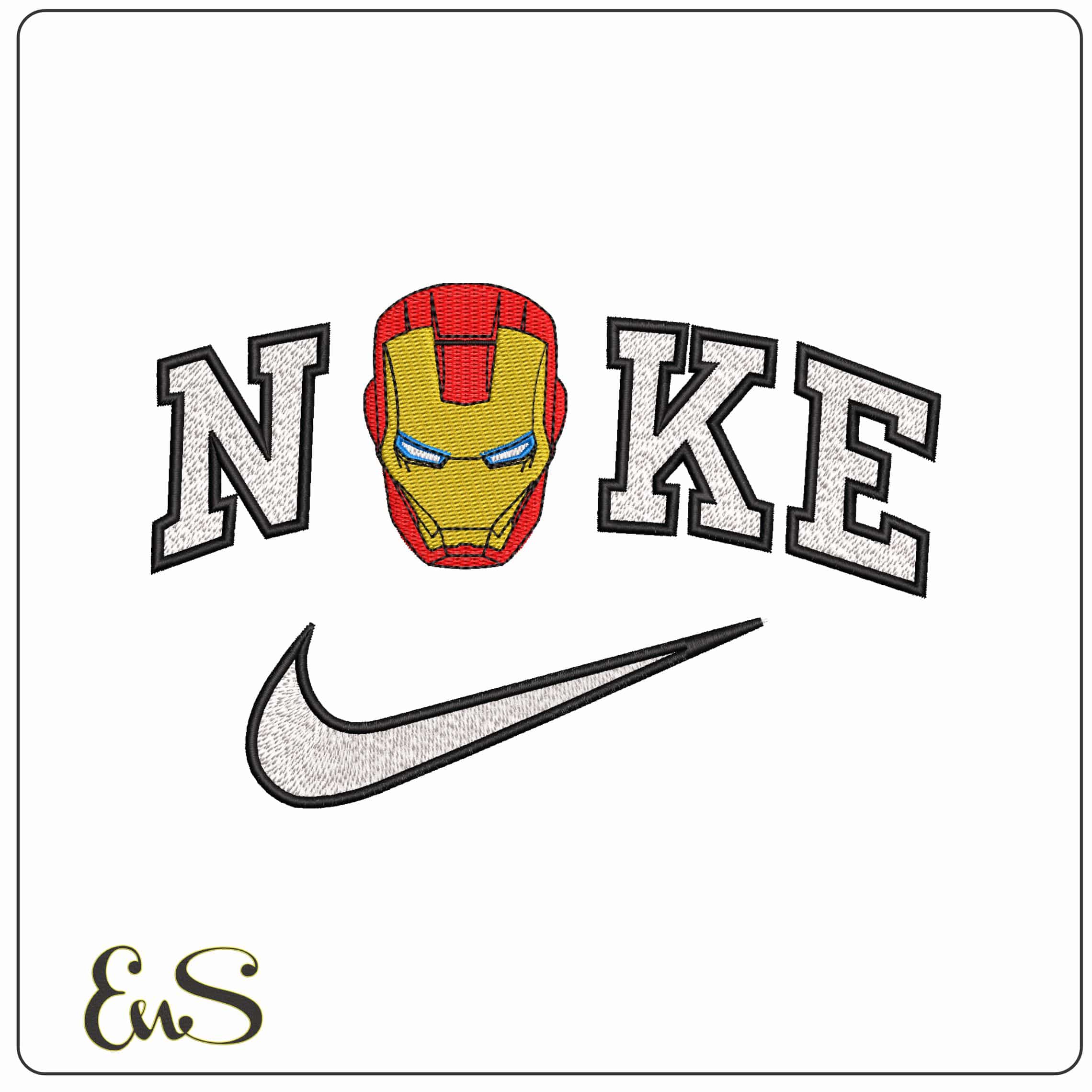 Nike Ironman Mask Marvel Comic  - Elegant embroidery design file-instant download