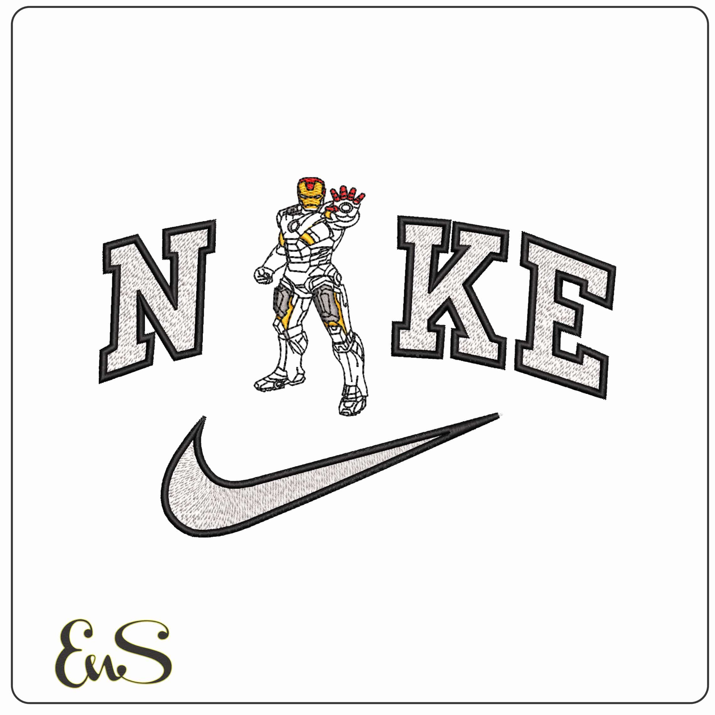 Nike Ironman Ready to fire Marvel Comic  - Elegant embroidery design file-instant download