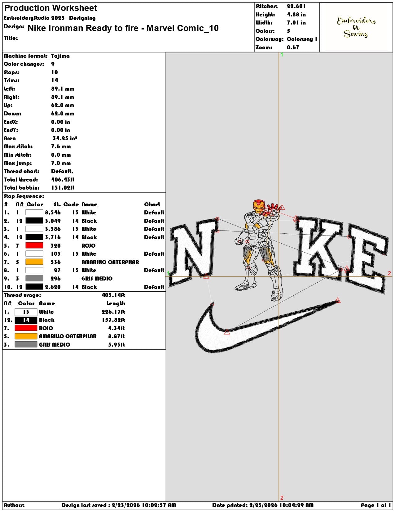 Nike Ironman Ready to fire Marvel Comic  - Elegant embroidery design file-instant download — view 3