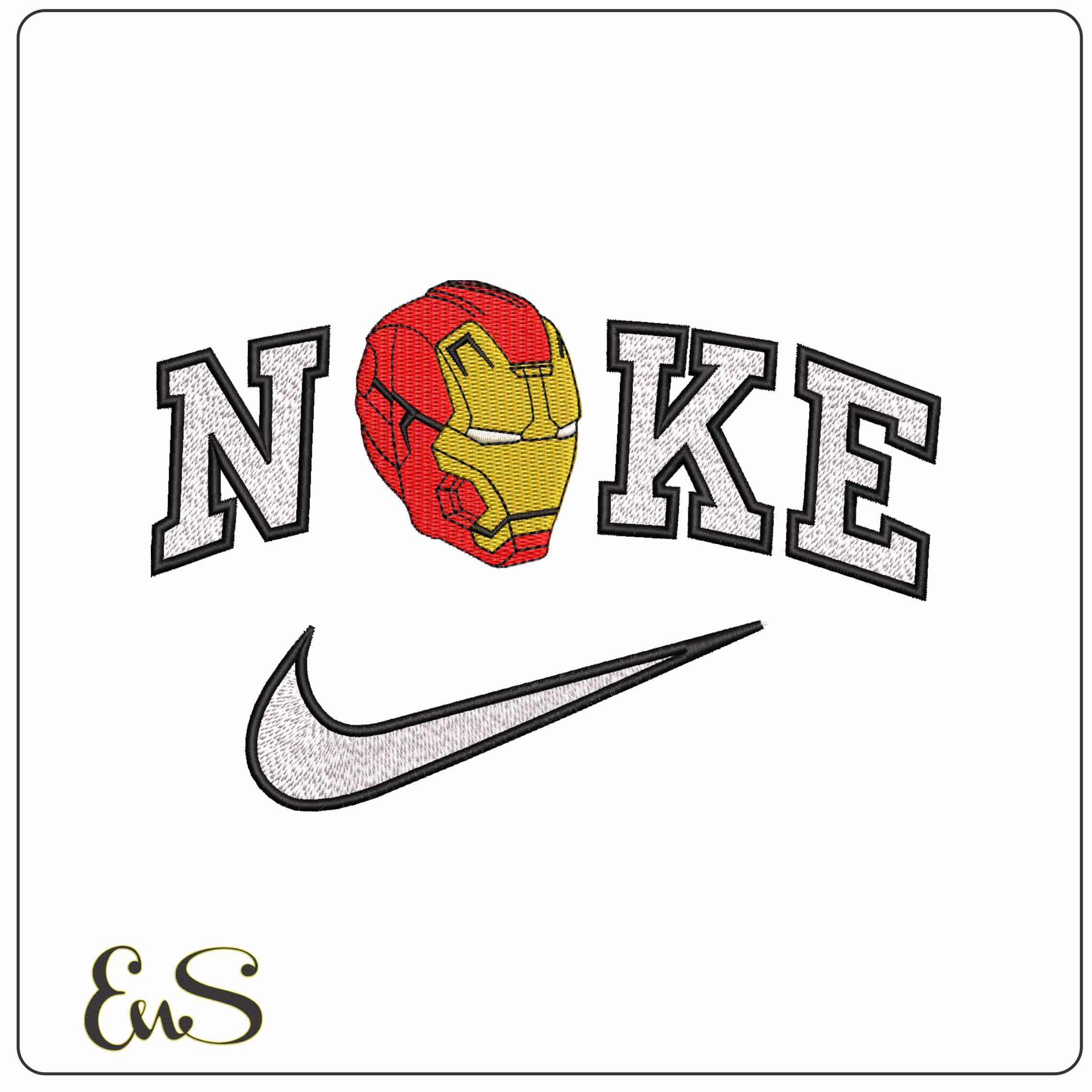 Nike Ironman Side Mask Marvel Comic  - Elegant embroidery design file-instant download
