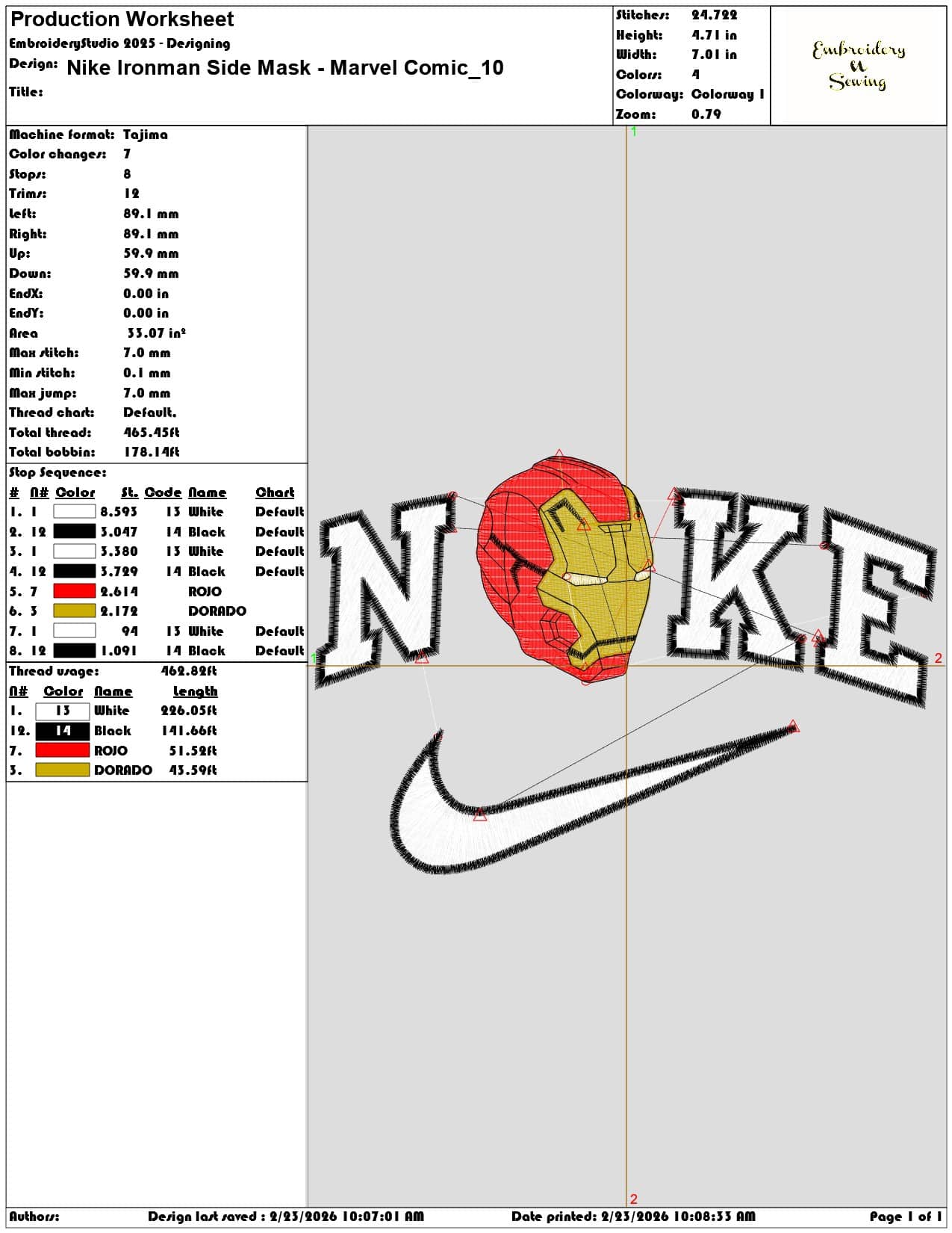 Nike Ironman Side Mask Marvel Comic  - Elegant embroidery design file-instant download — view 3