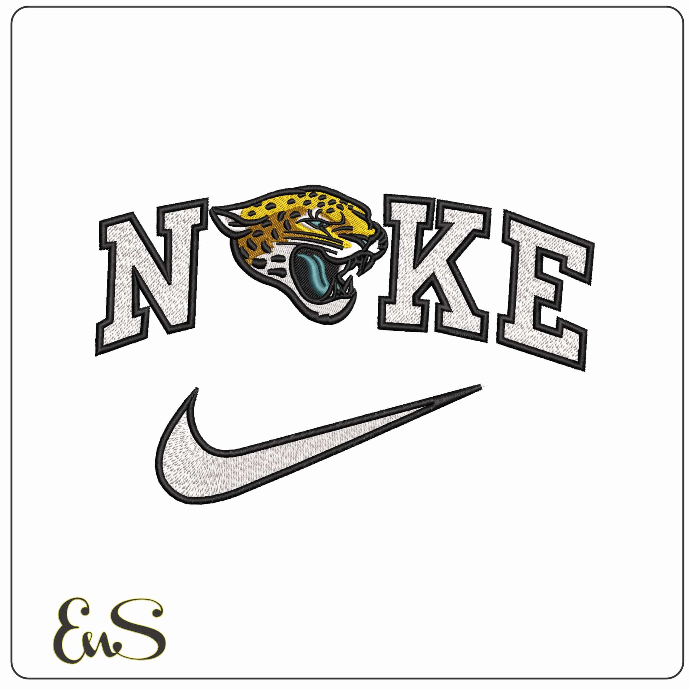 Nike Jacksonville Jaguars NFL  - Elegant embroidery design file-instant download