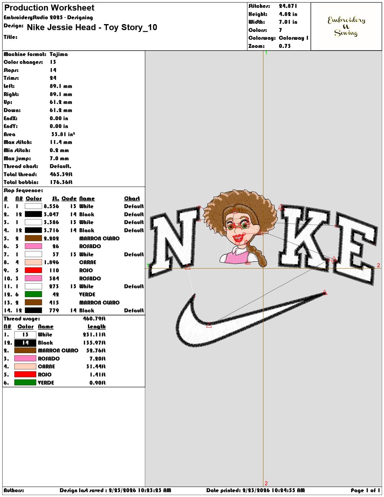 Nike Jessie Head Toy Story  - Elegant embroidery design file-instant download — view 3