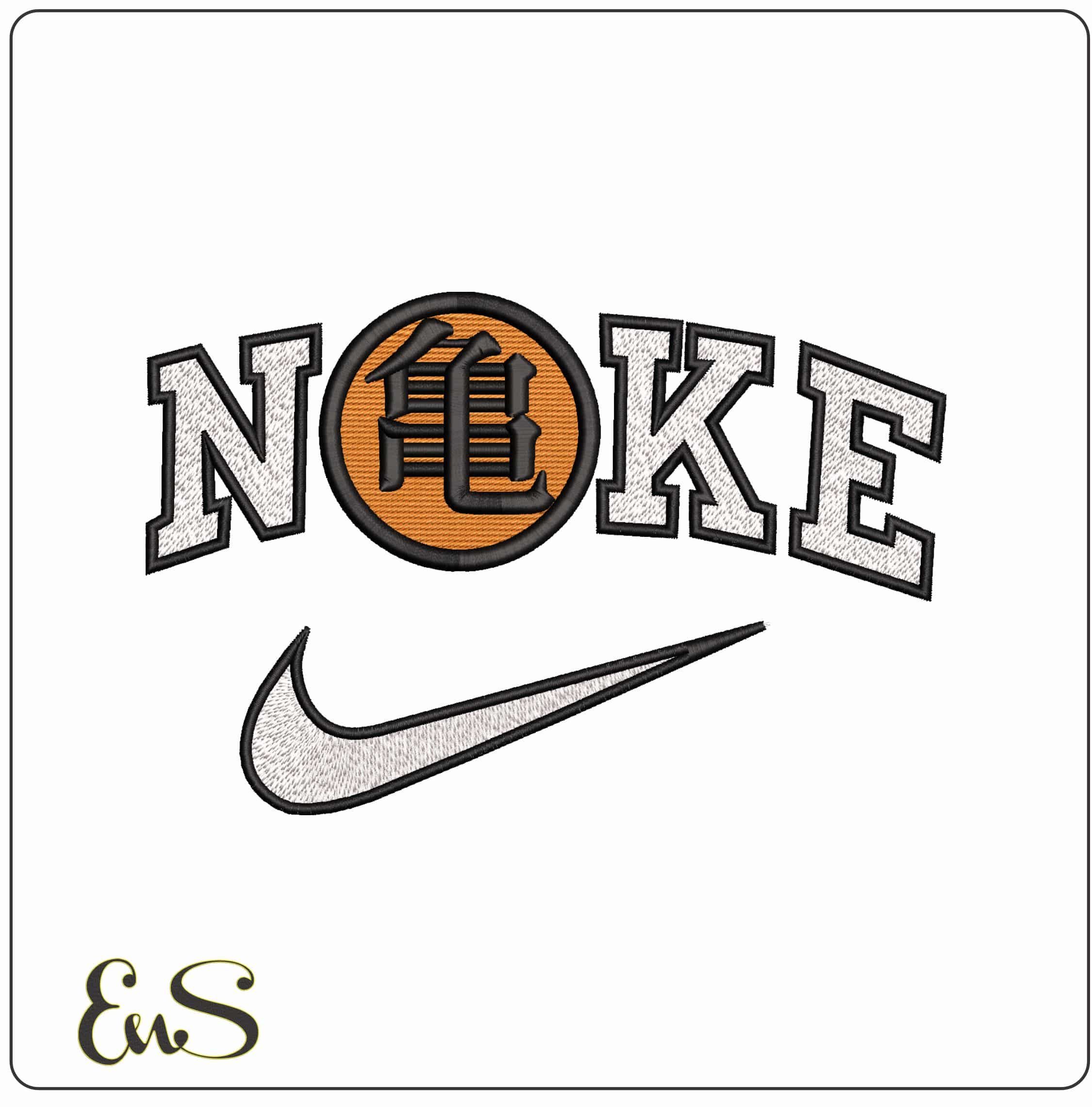 Nike Kame Symbol Dragon ballz Anime  - Elegant embroidery design file-instant download