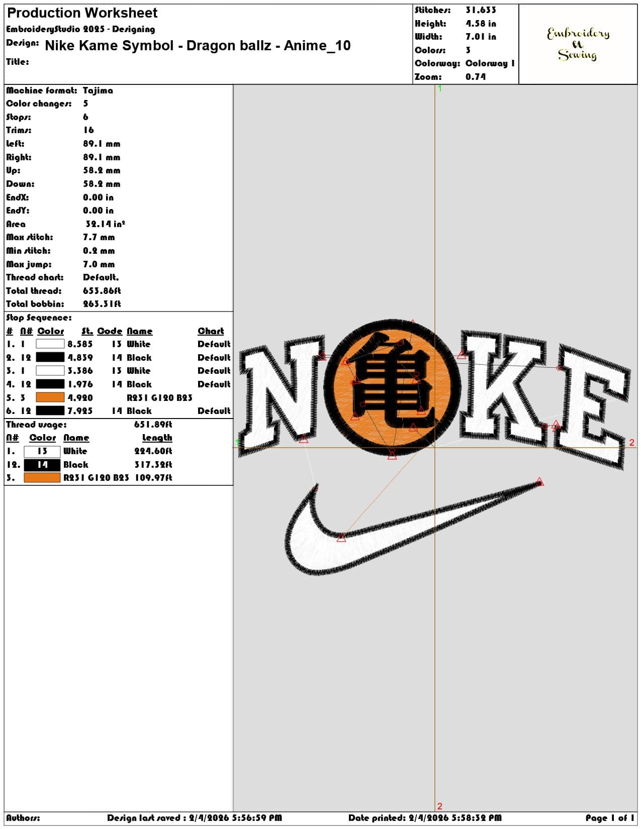 Nike Kame Symbol Dragon ballz Anime  - Elegant embroidery design file-instant download — view 3