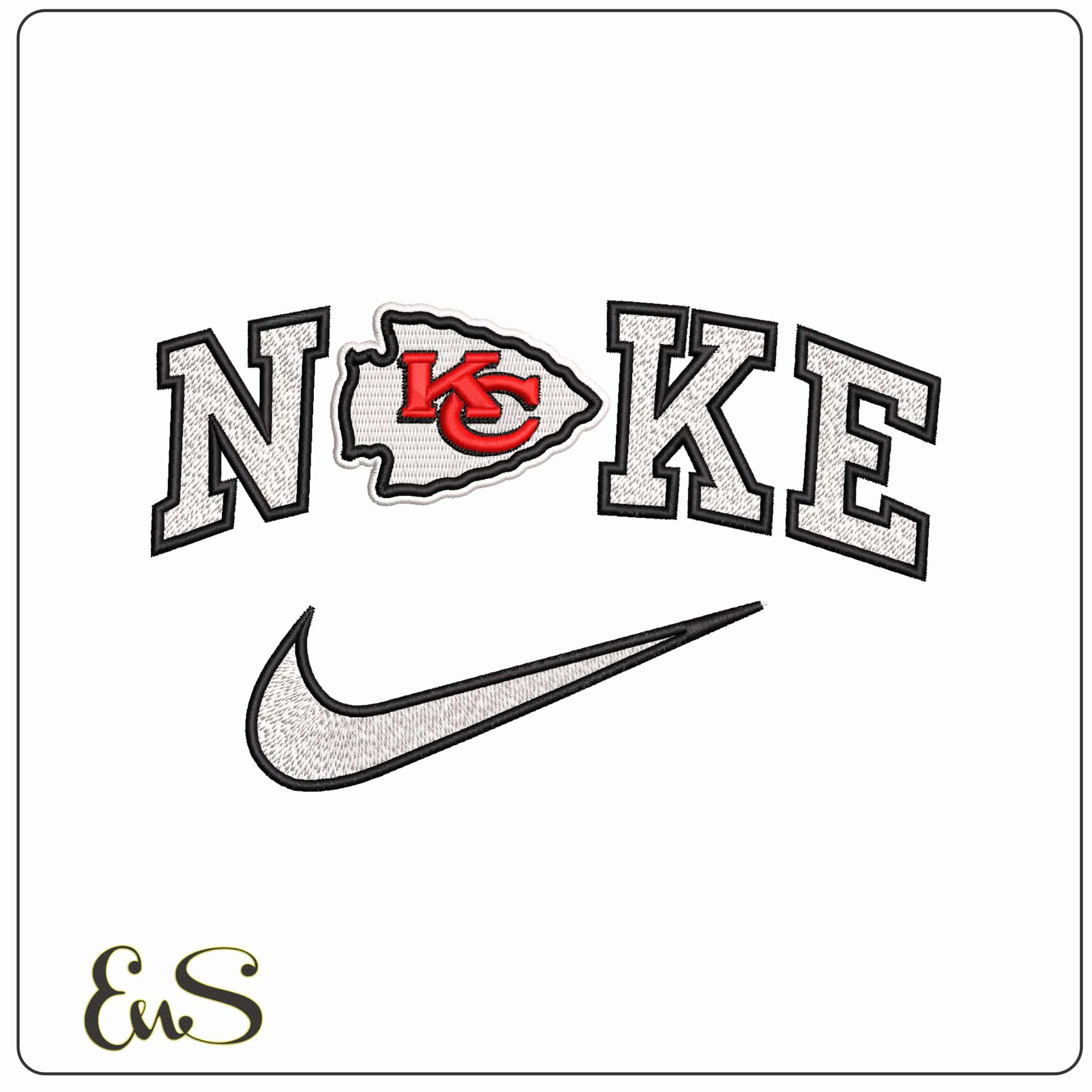 Nike Kansas City Chiefs NFL  - Elegant embroidery design file-instant download