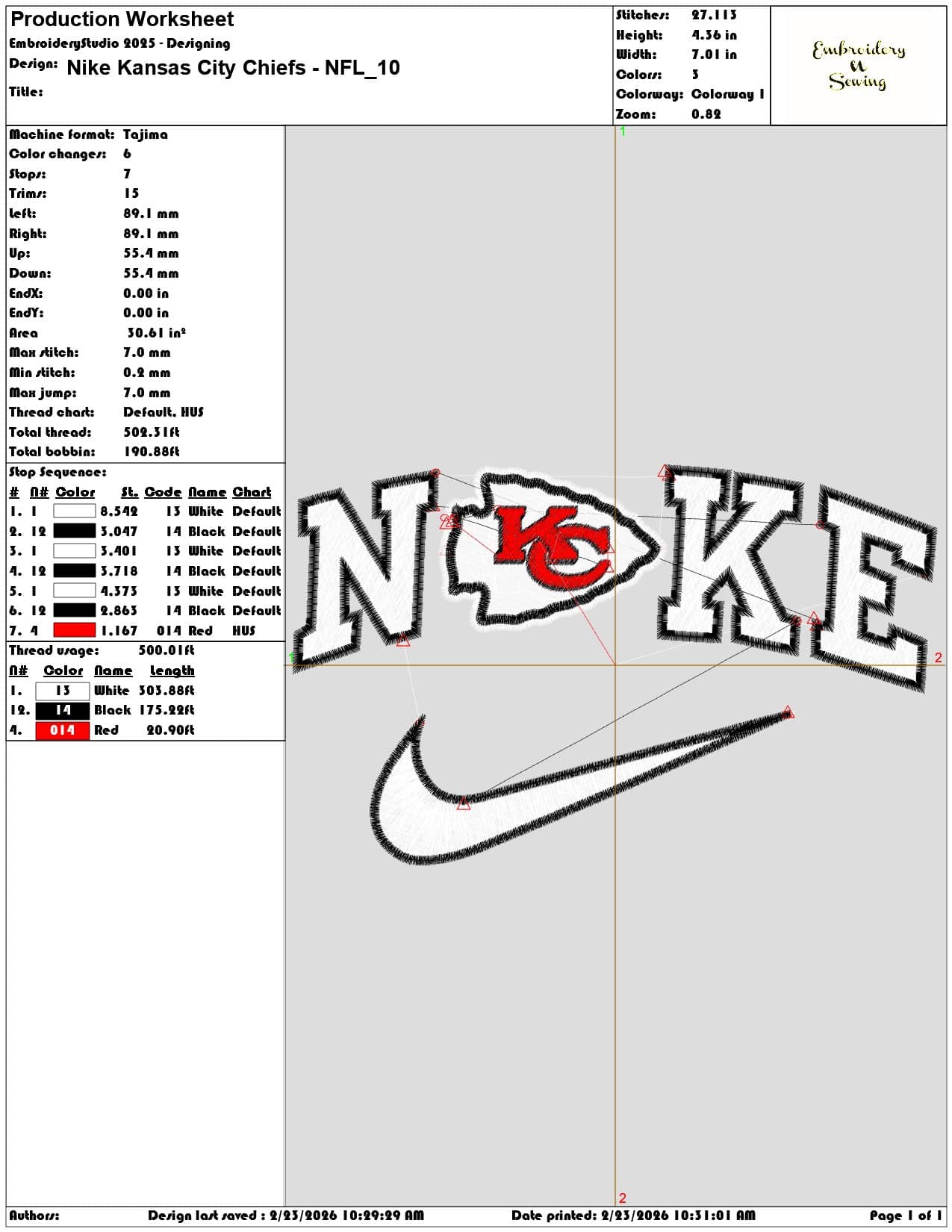 Nike Kansas City Chiefs NFL  - Elegant embroidery design file-instant download — view 3