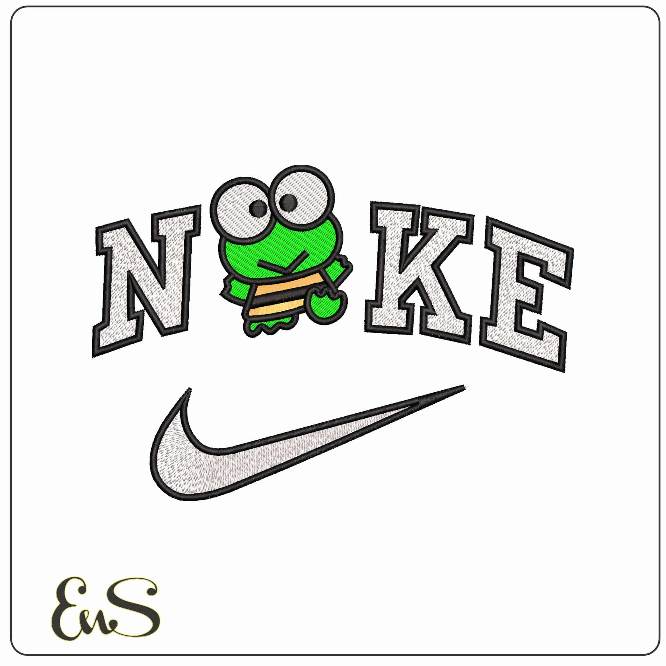 Nike Keroppi from Sanrio Hello Kitty  - Elegant embroidery design file-instant download