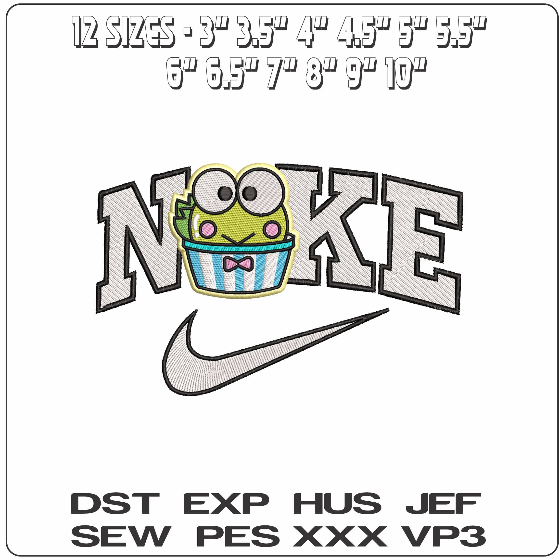 Nike Keroppi Tea Buggy Hello Kitty  - Elegant embroidery design file-instant download — view 2