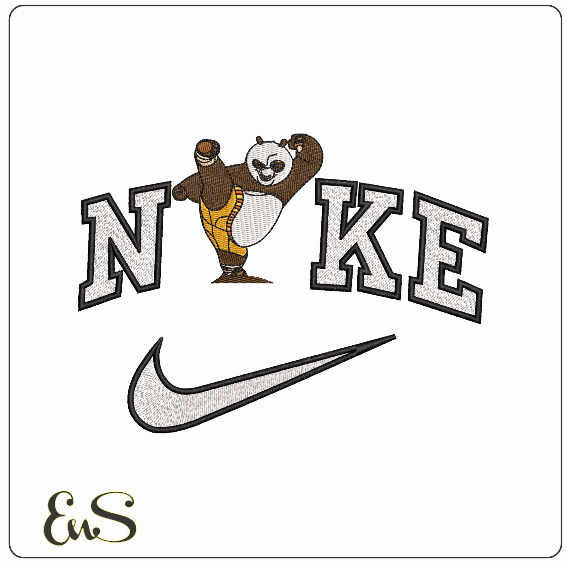 Nike Kung Fu Panda Kick Kung Fu Panda Cartoon  - Elegant embroidery design file-instant download
