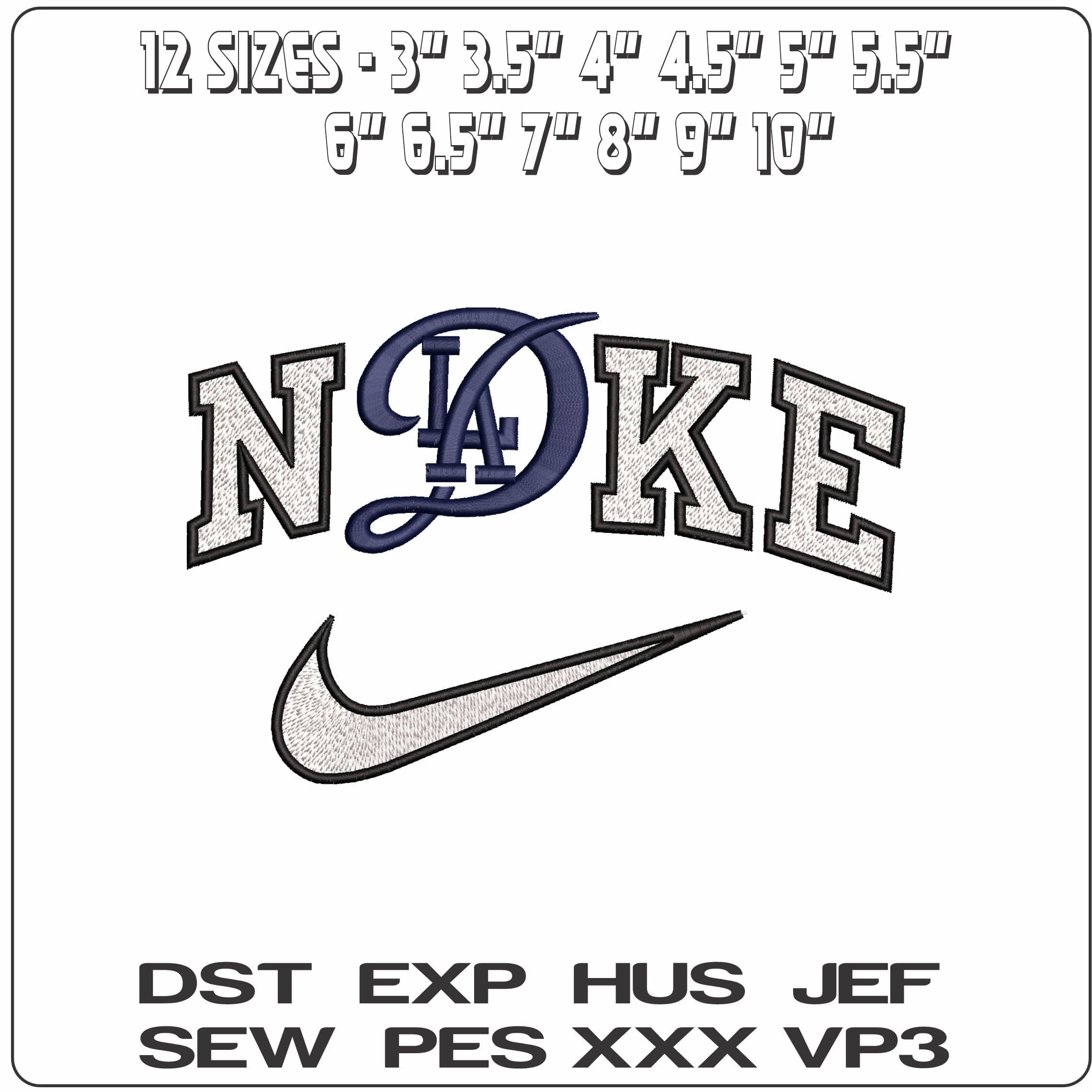 Nike L A Dodgers 3D  - Elegant embroidery design file-instant download — view 2