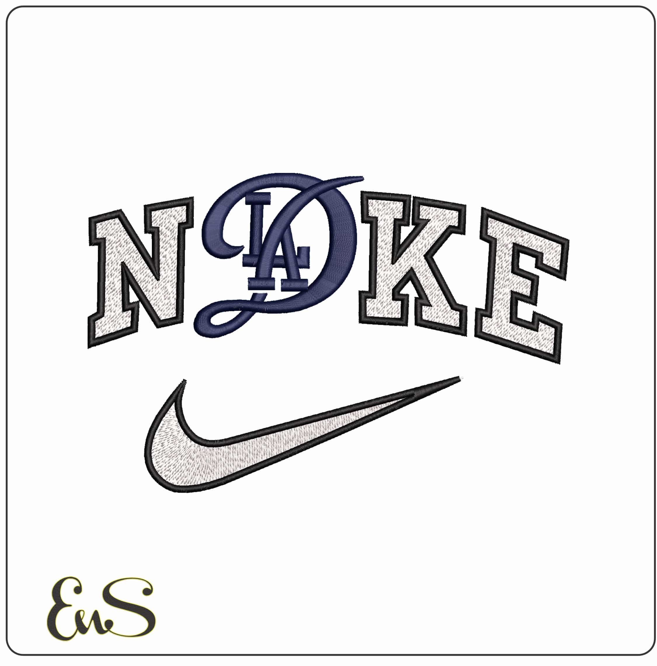 Nike L A Dodgers 3D  - Elegant embroidery design file-instant download