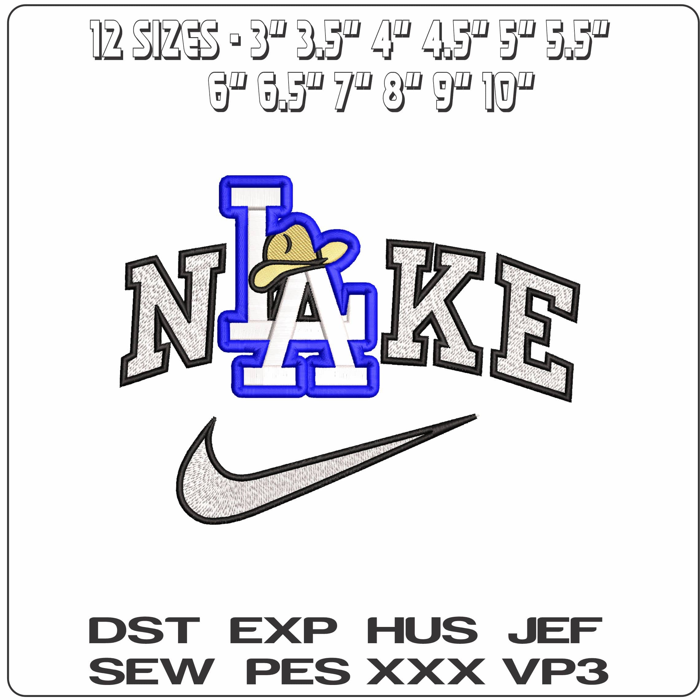 Nike L A Texans Hat  - Elegant embroidery design file-instant download — view 2