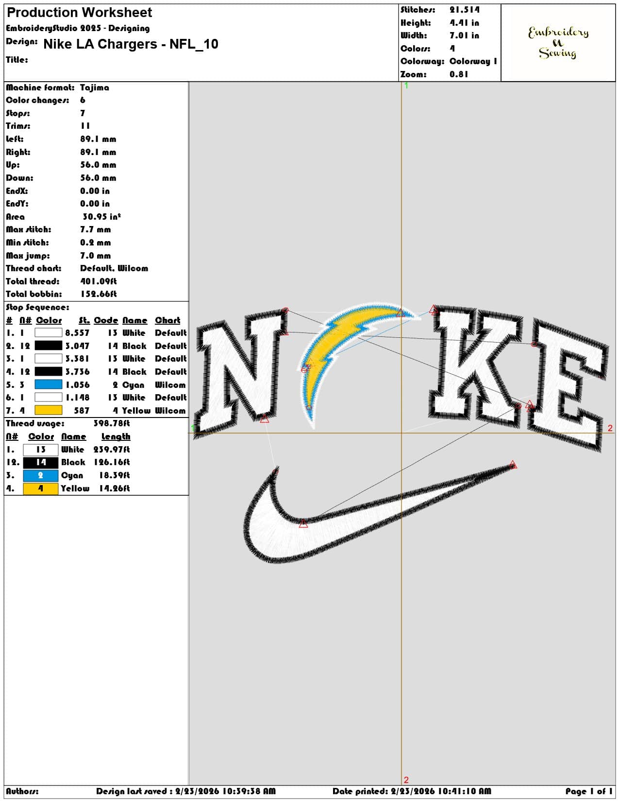 Nike LA Chargers NFL  - Elegant embroidery design file-instant download — view 3