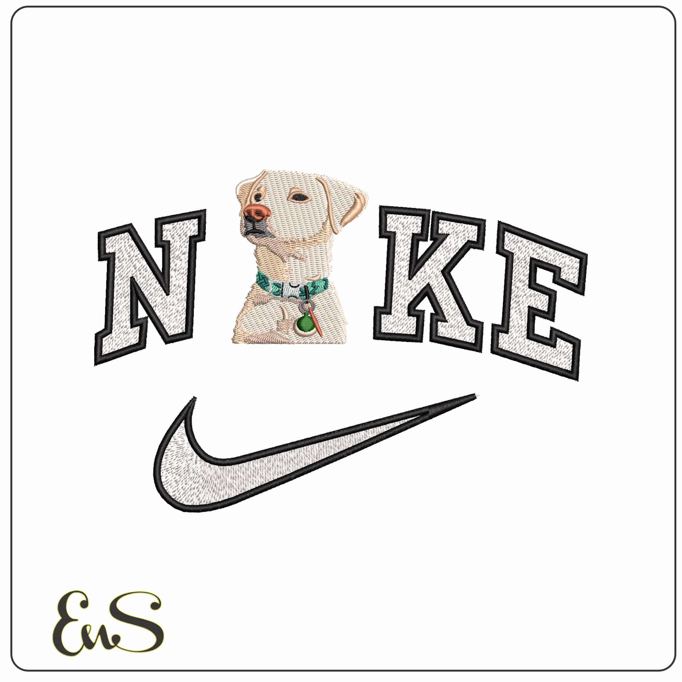 Nike Labrador Head Looking   - Elegant embroidery design file-instant download
