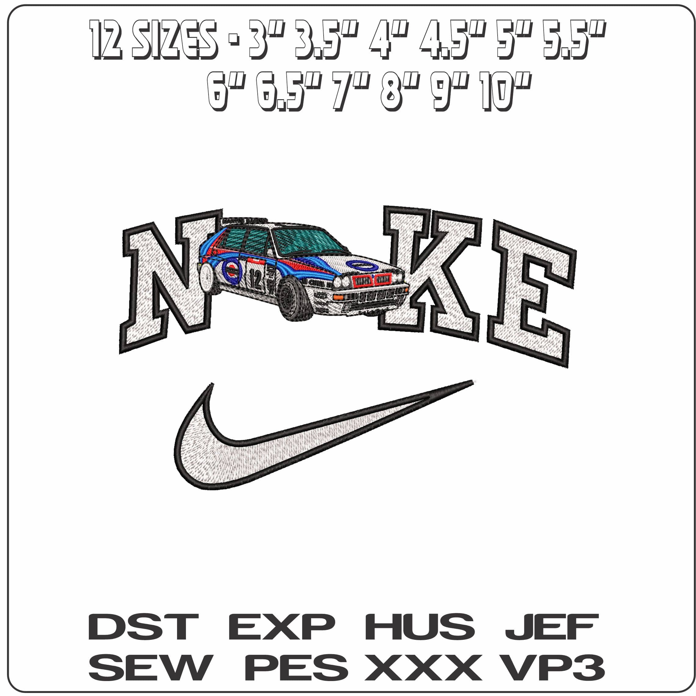 Nike Lancia Delta Integrale Rally Car   - Elegant embroidery design file-instant download — view 2