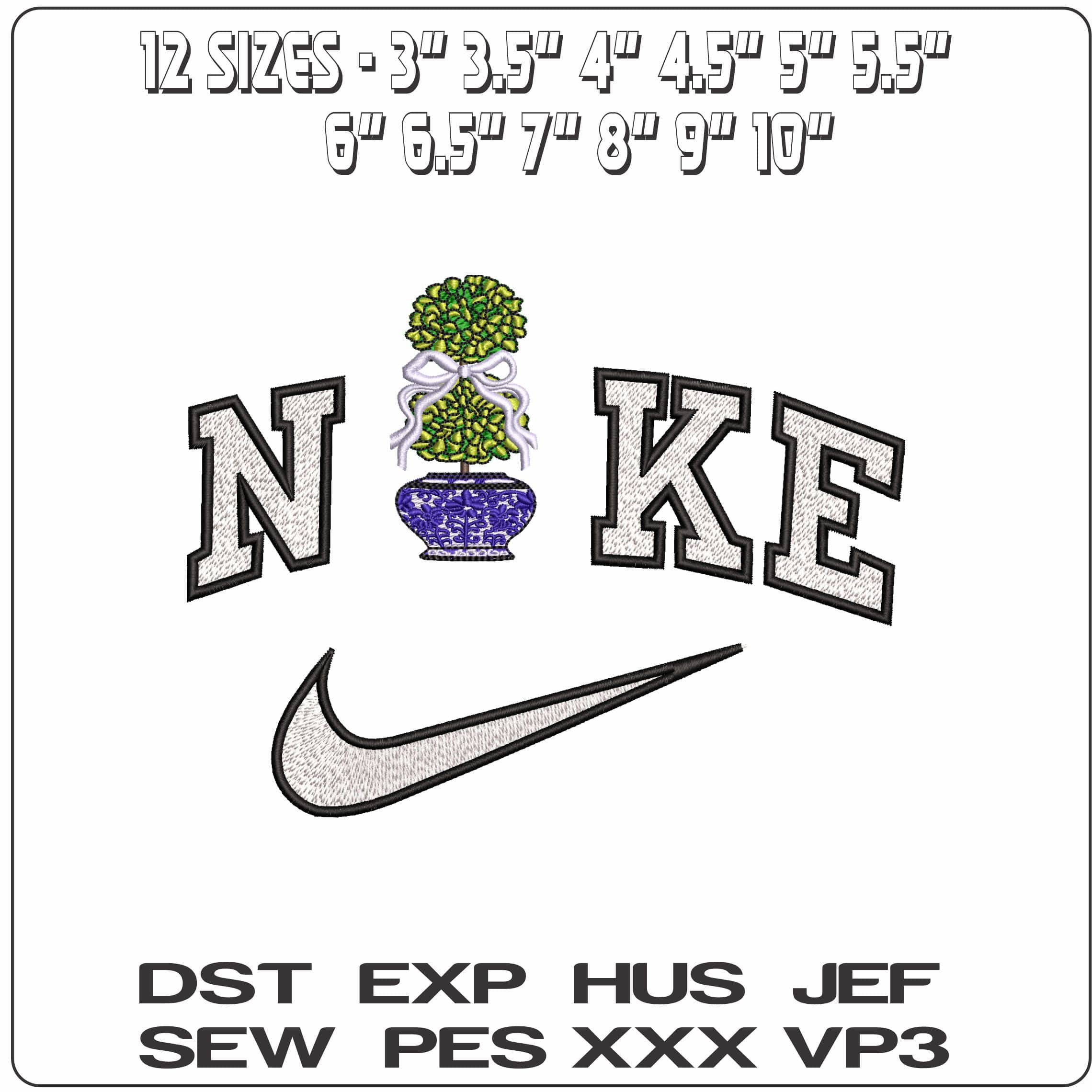 Nike Lemon Tree in Japanese Vase   - Elegant embroidery design file-instant download — view 2
