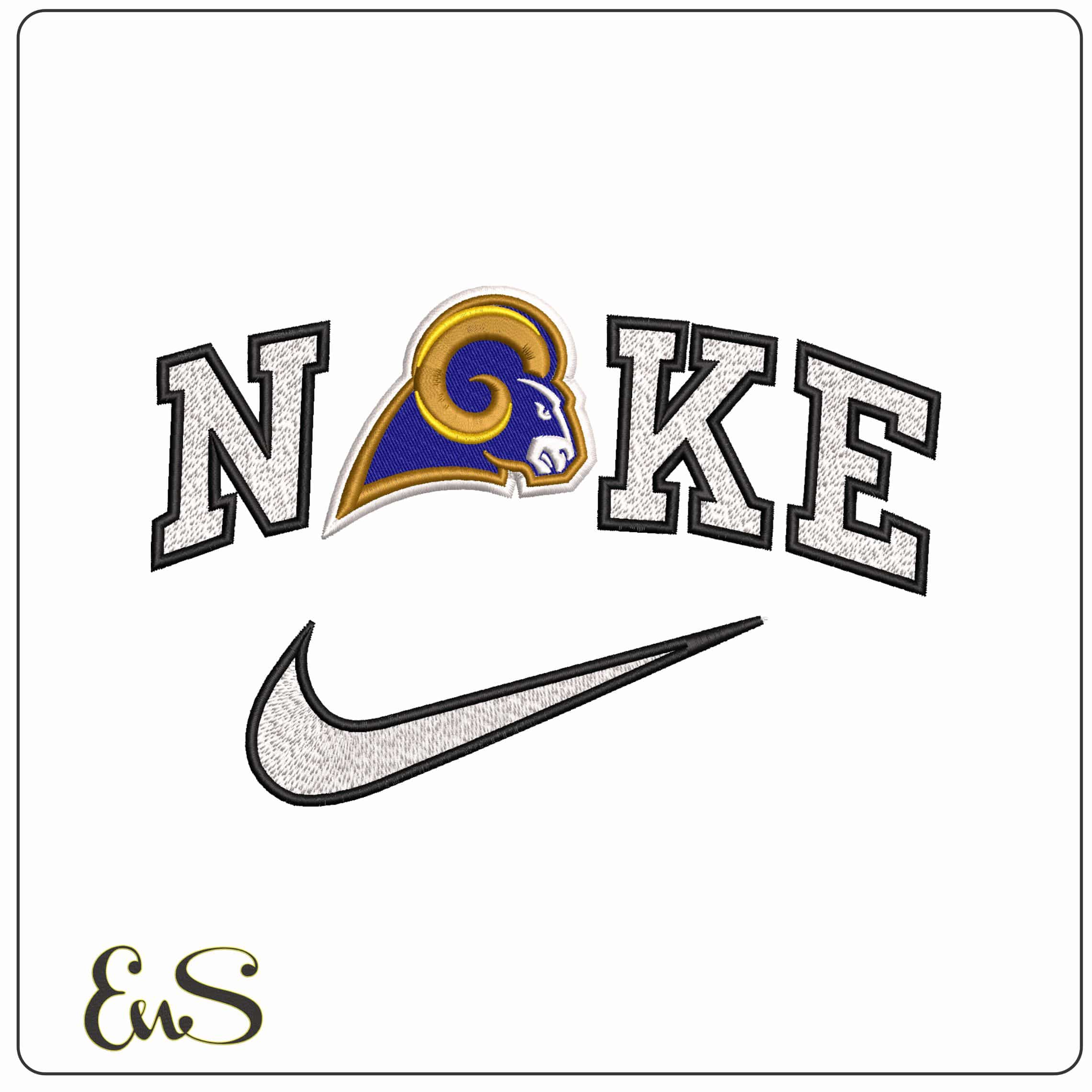 Nike Los Angeles Rams NFL   - Elegant embroidery design file-instant download