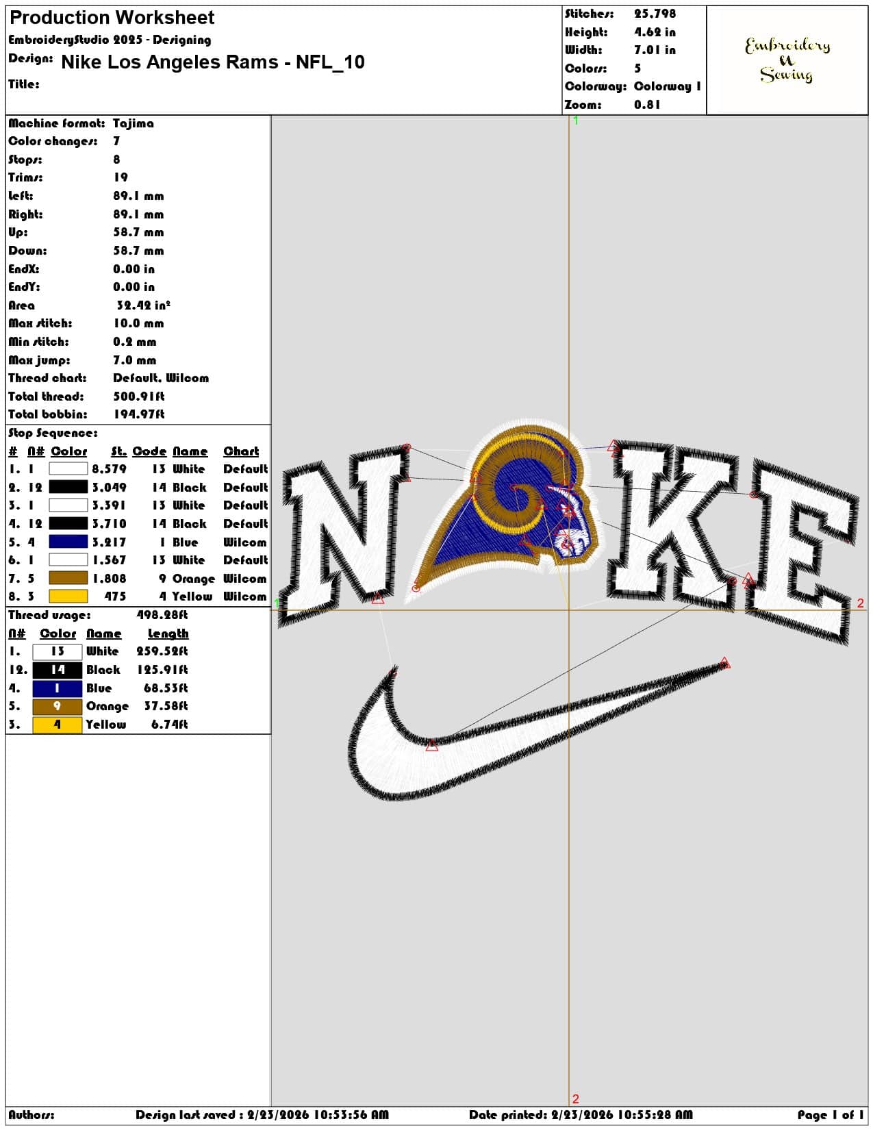 Nike Los Angeles Rams NFL   - Elegant embroidery design file-instant download — view 3
