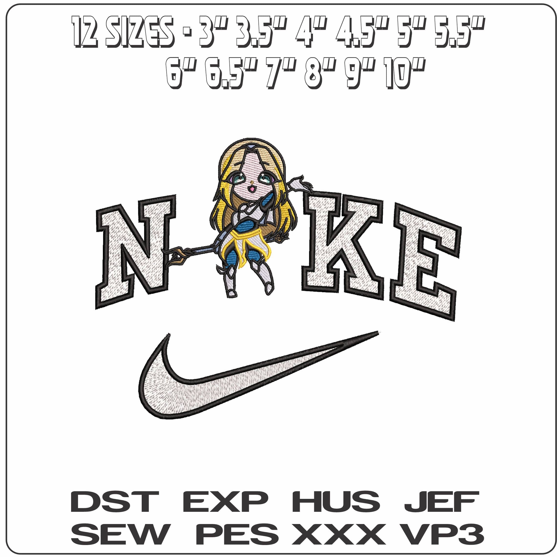 Nike Luxanna Crownguard Lux League of Legends Game  - Elegant embroidery design file-instant download — view 2