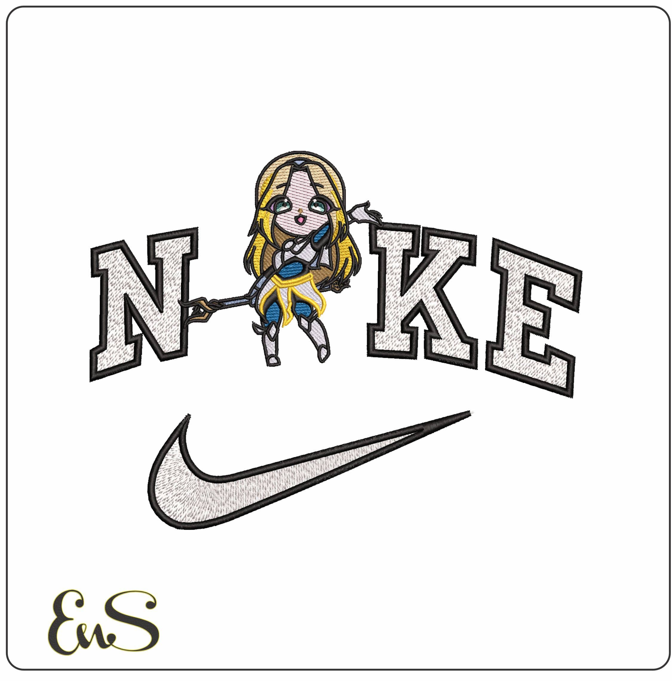 Nike Luxanna Crownguard Lux League of Legends Game  - Elegant embroidery design file-instant download