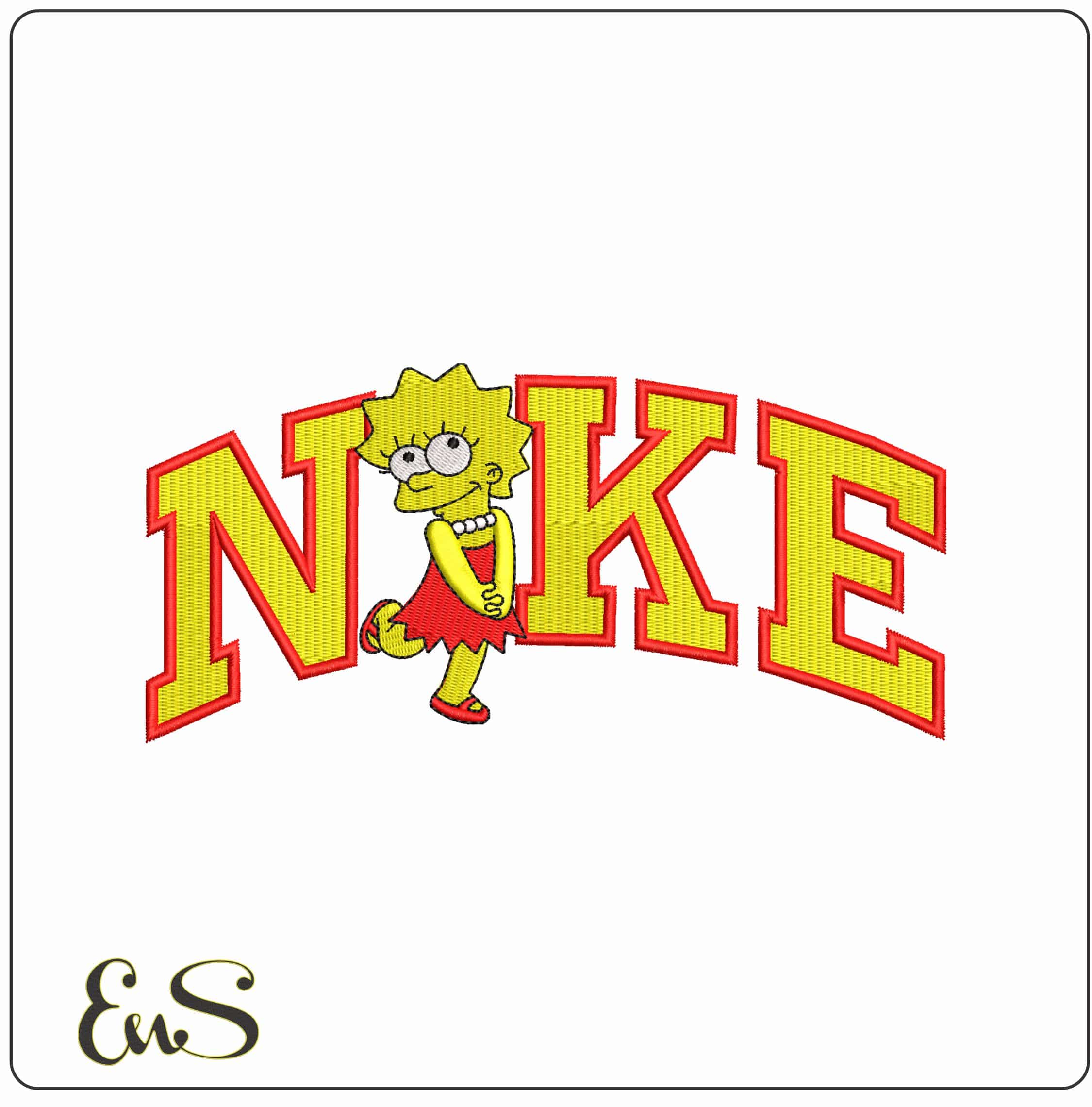 Nike Maggie Simpson Cute Pose  - Elegant embroidery design file-instant download