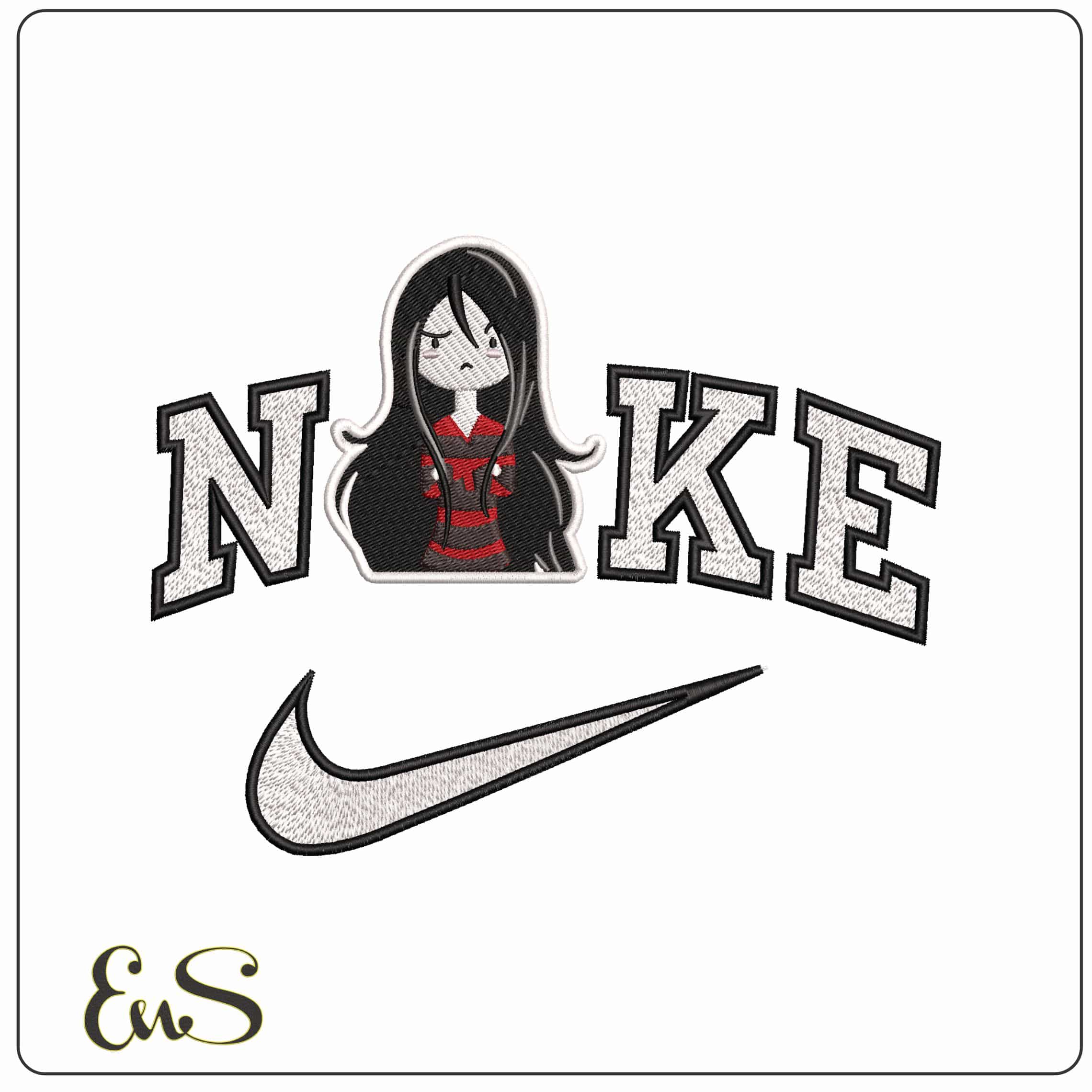 Nike Marceline the Vampire Queen Adventure Time Anime  - Elegant embroidery design file-instant download
