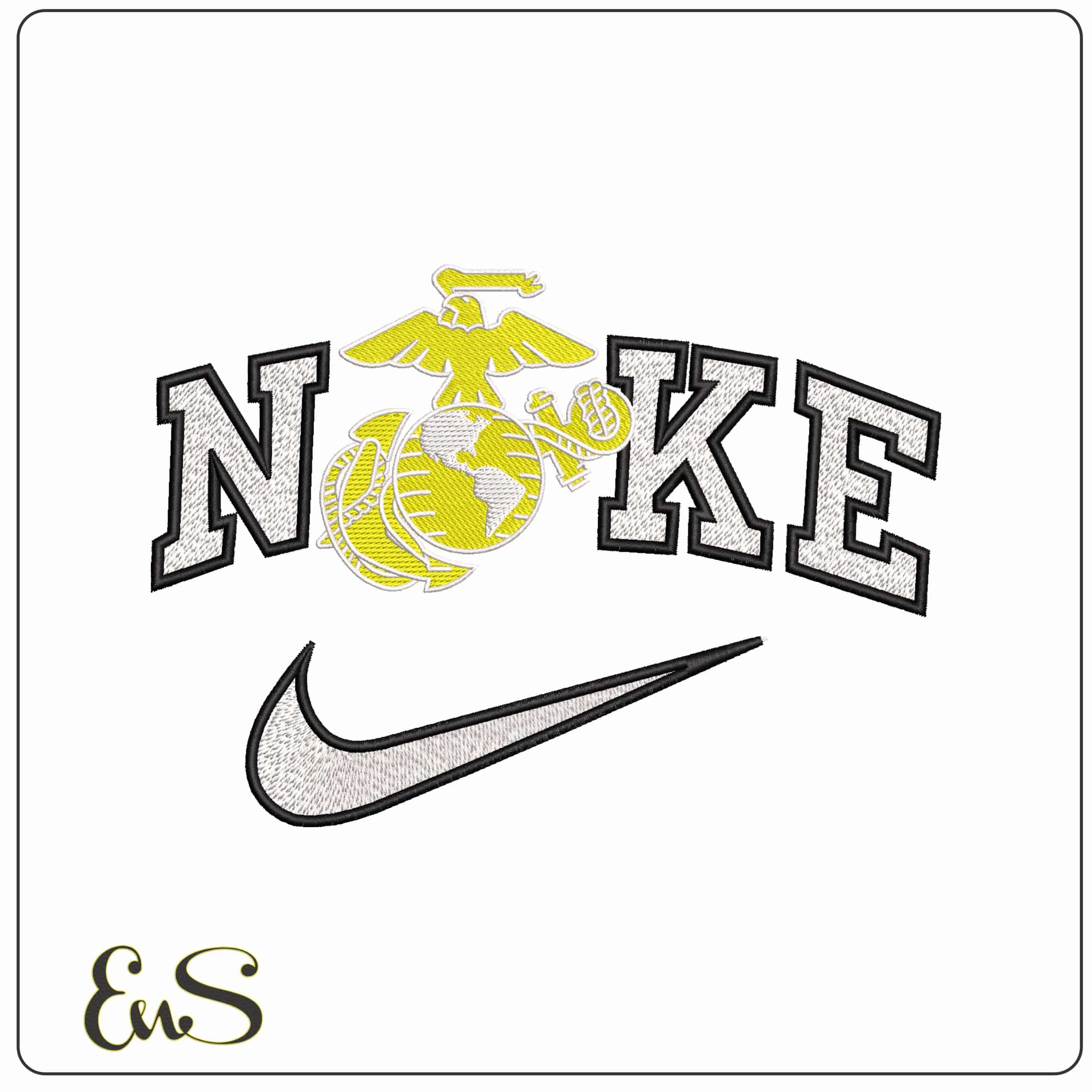 Nike Marine logo  - Elegant embroidery design file-instant download