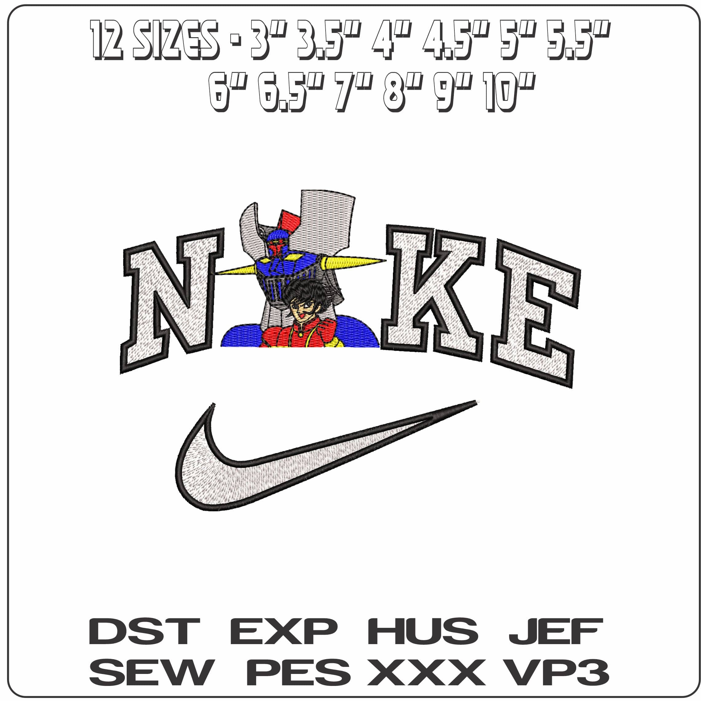 Nike Mazinger Z and Pilot Koji Kabuto Anime - Elegant embroidery design file-instant download — view 2