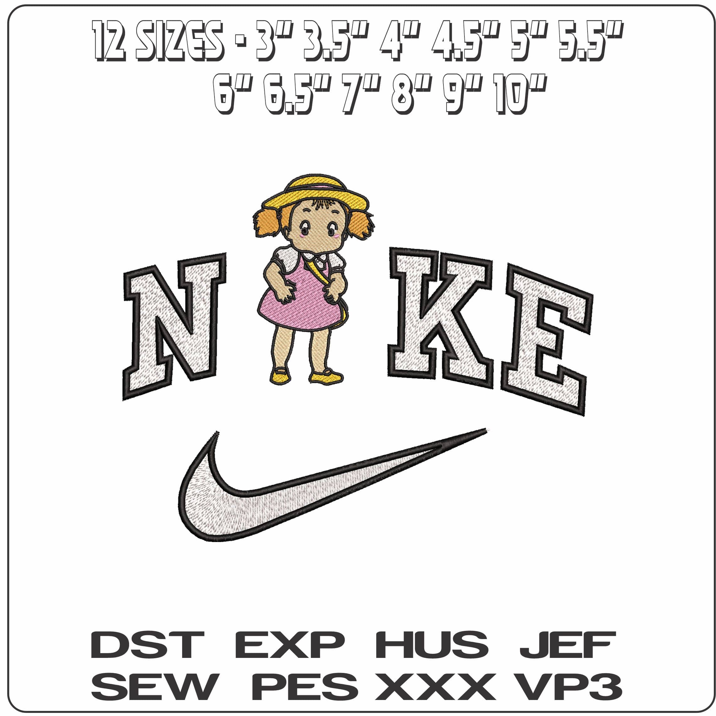Nike Mei Kusakabe My Neighbor Totoro Anime  - Elegant embroidery design file-instant download — view 2