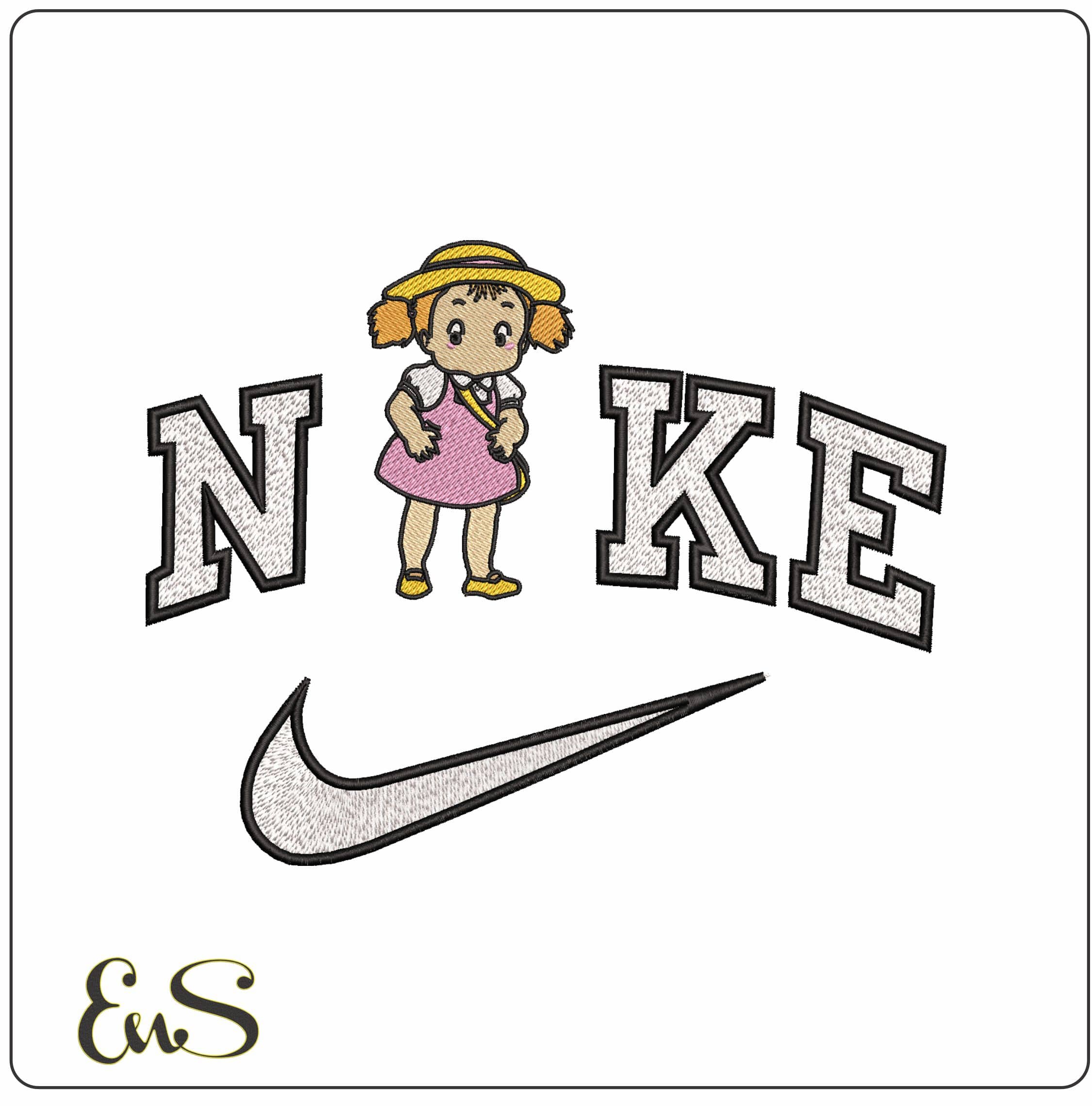 Nike Mei Kusakabe My Neighbor Totoro Anime  - Elegant embroidery design file-instant download