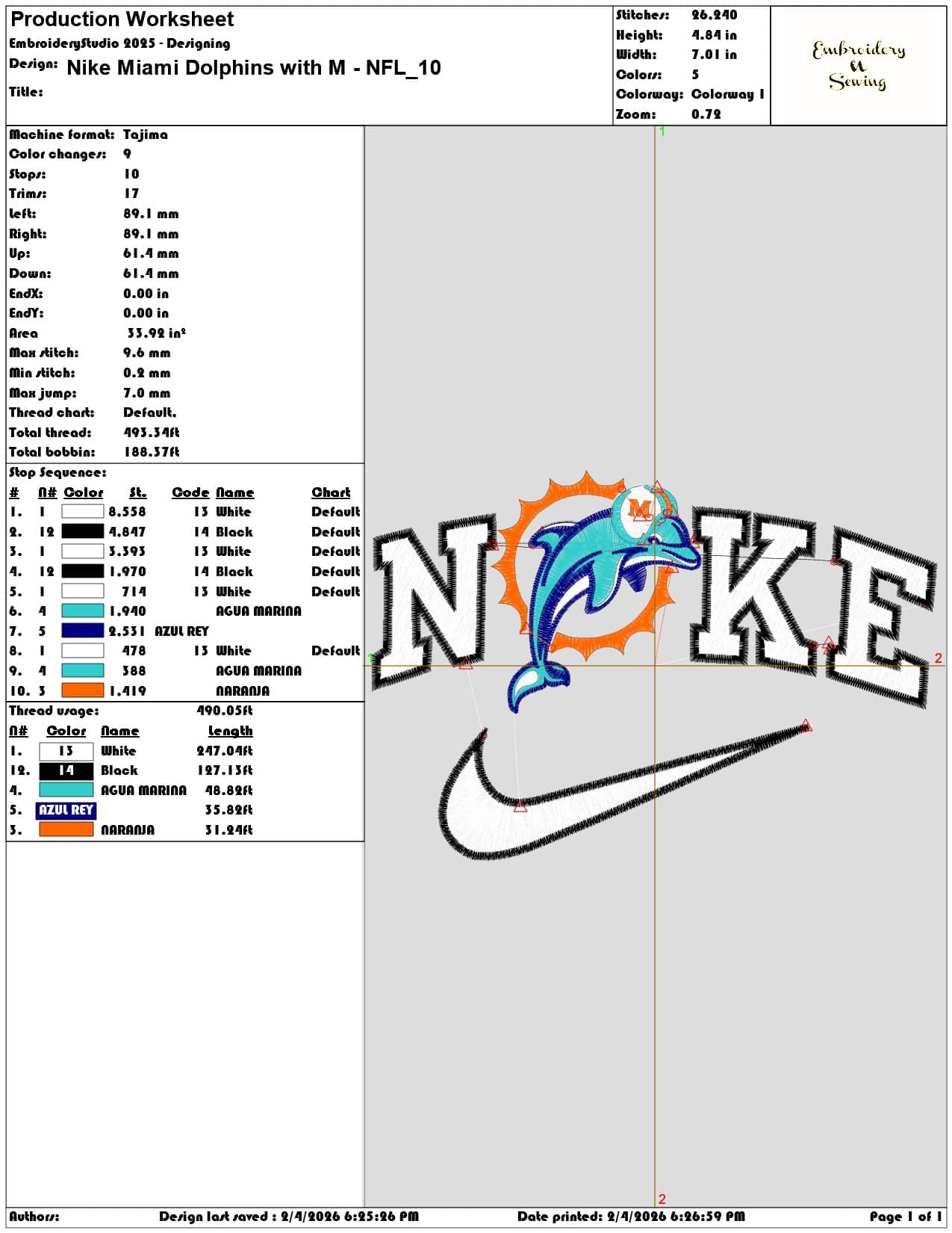 Nike Miami Dolphins with M NFL  - Elegant embroidery design file-instant download — view 3