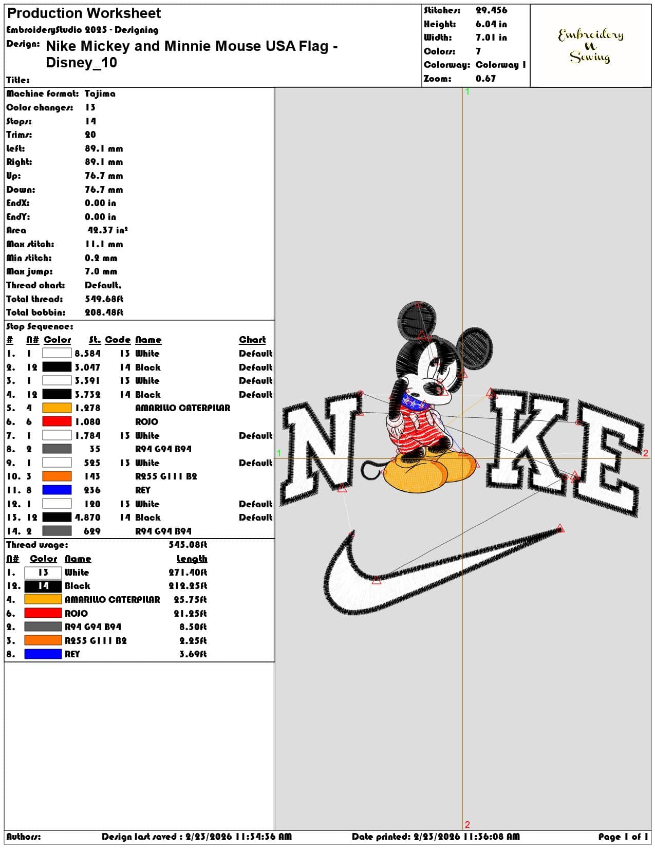 Nike Mickey and Minnie Mouse USA Flag Disney   - Elegant embroidery design file-instant download — view 3