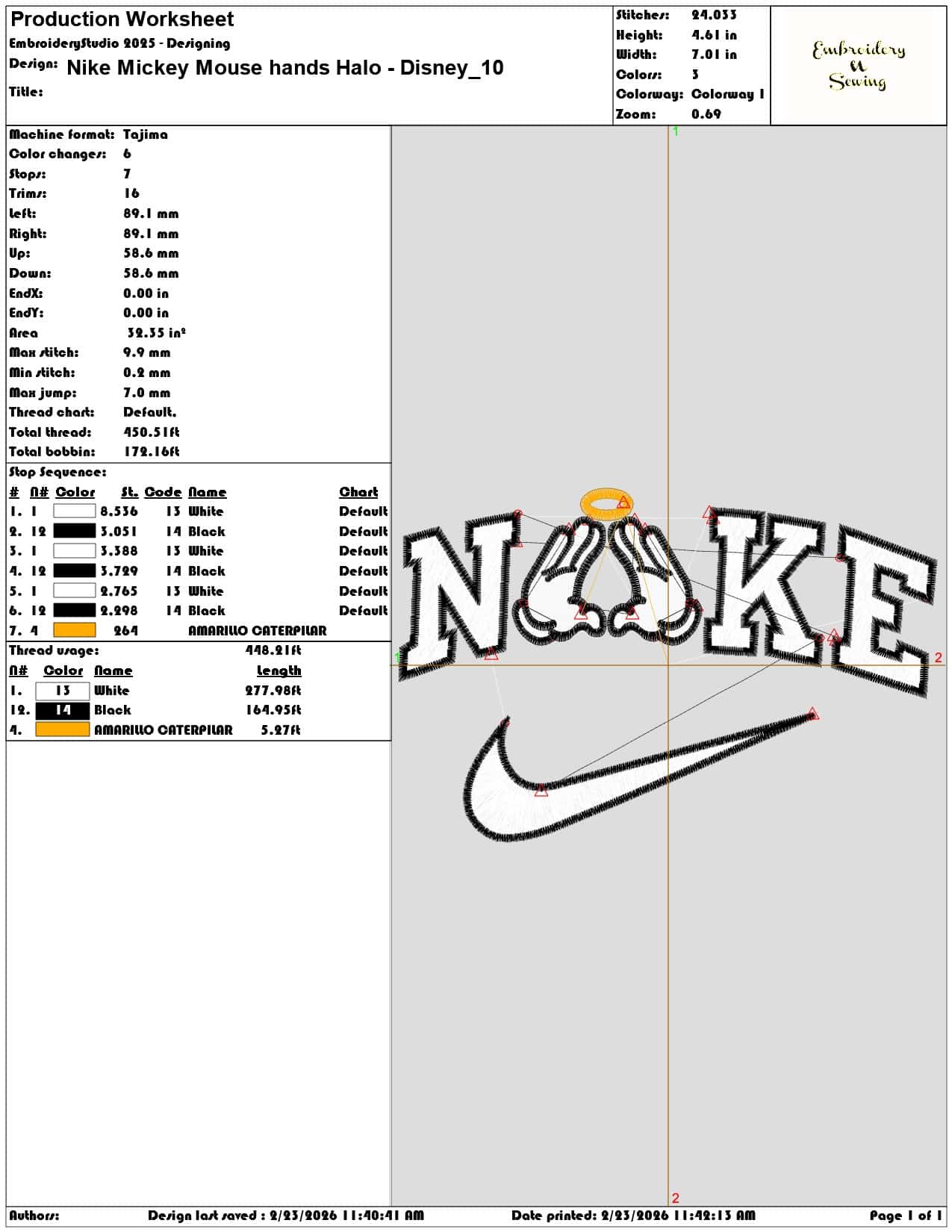 Nike Mickey Mouse hands Halo Disney   - Elegant embroidery design file-instant download — view 3
