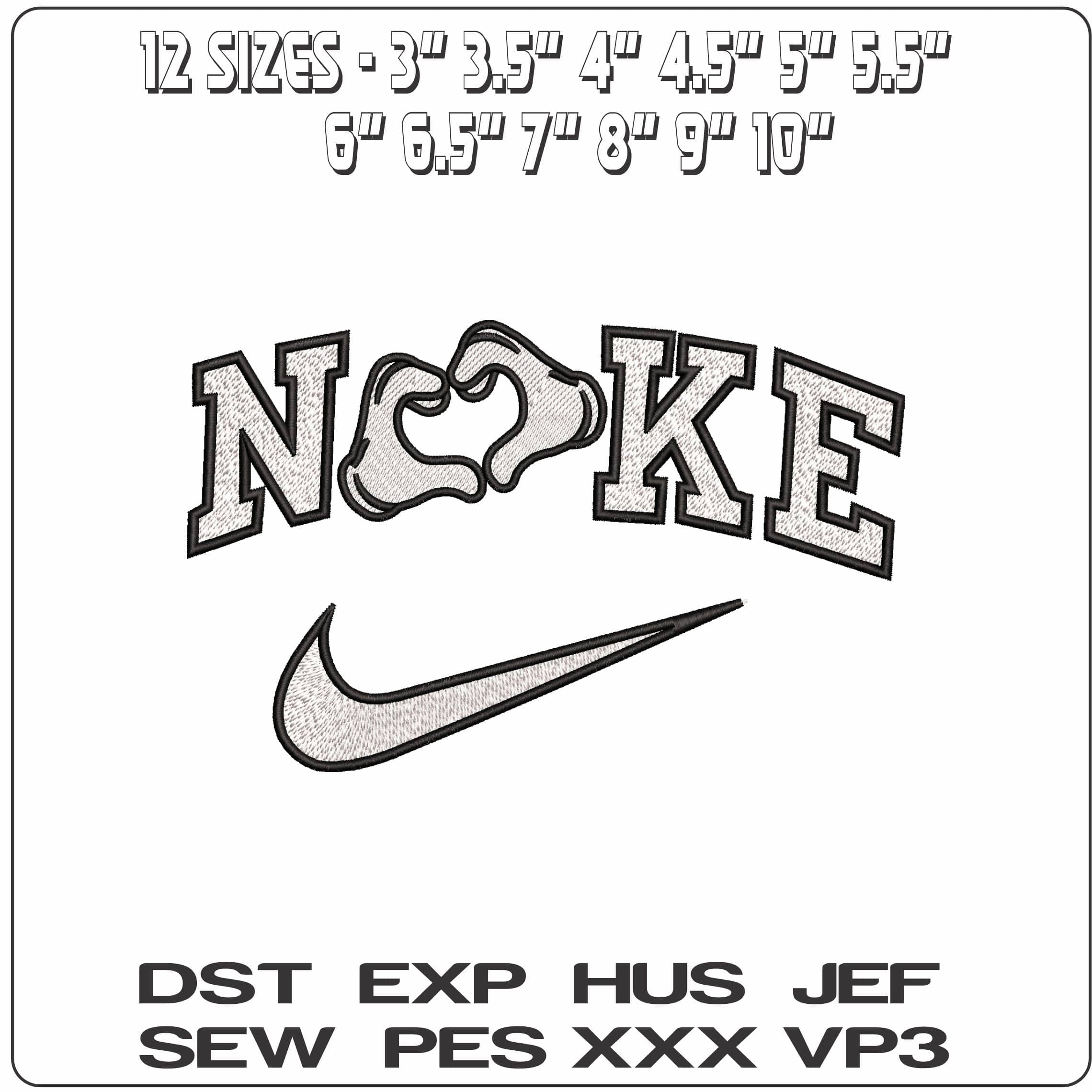 Nike Mickey Mouse hands Heart Disney   - Elegant embroidery design file-instant download — view 2