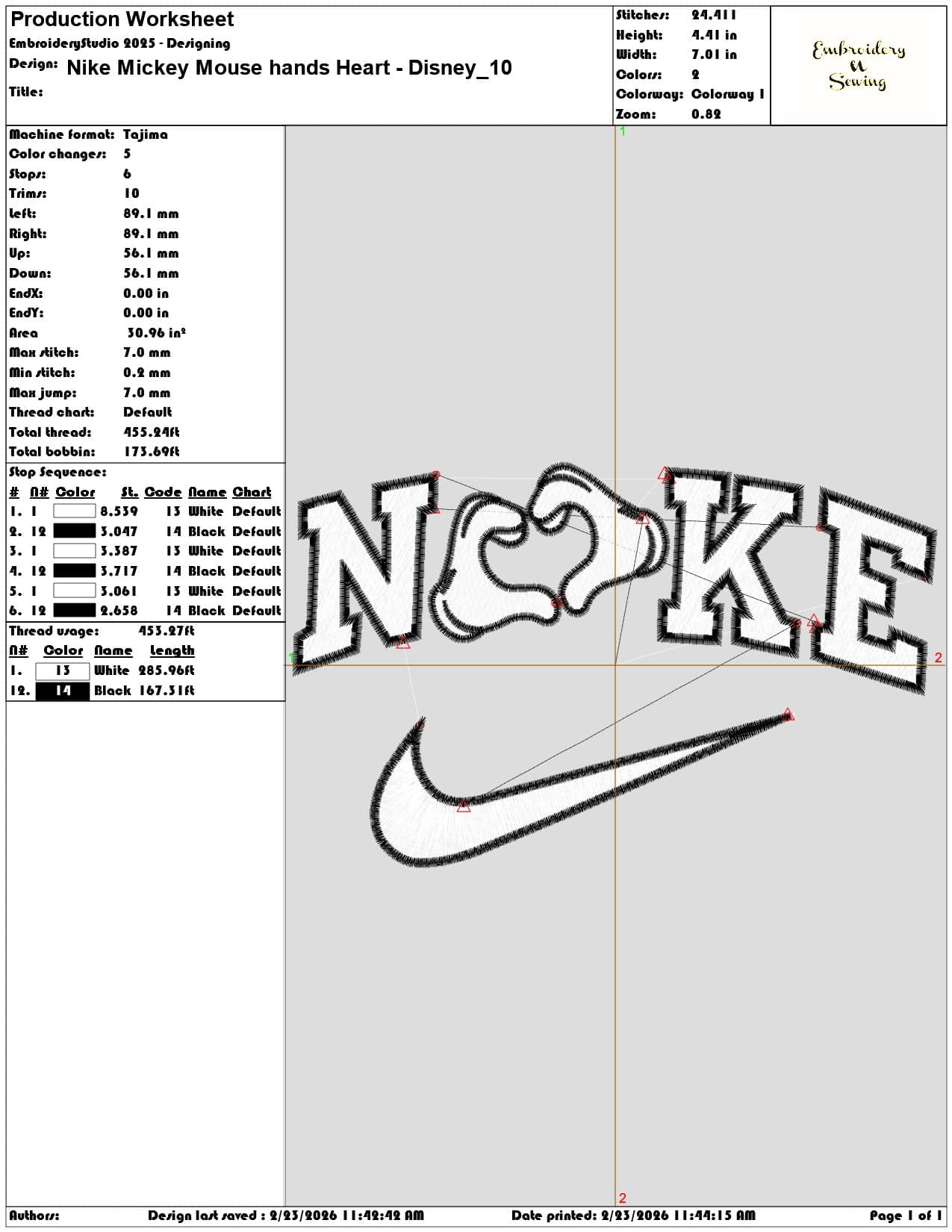 Nike Mickey Mouse hands Heart Disney   - Elegant embroidery design file-instant download — view 3