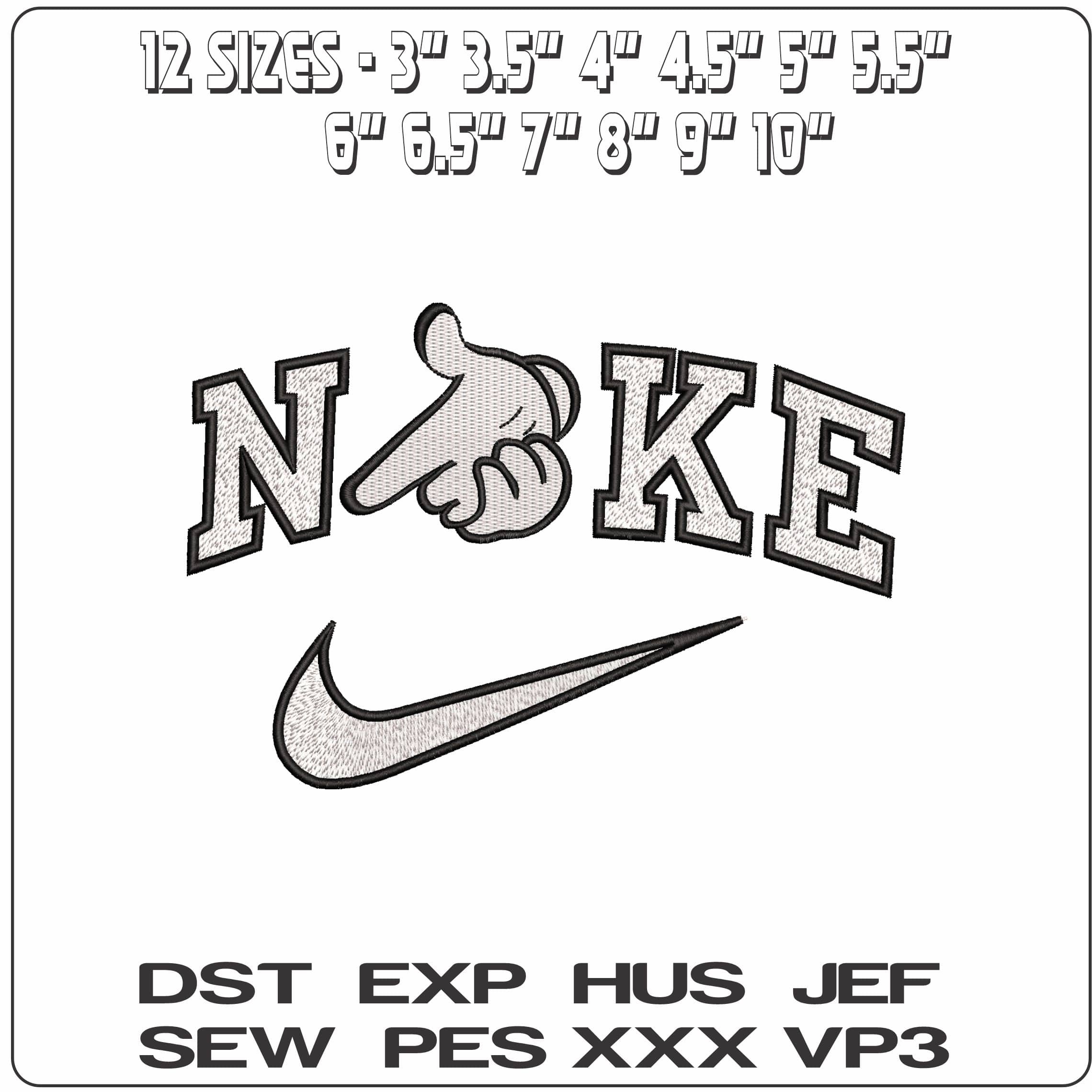 Nike Mickey Mouse hands point Disney   - Elegant embroidery design file-instant download — view 2