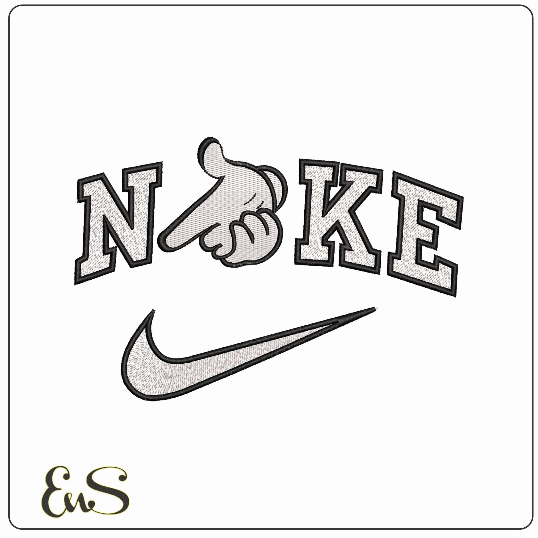 Nike Mickey Mouse hands point Disney   - Elegant embroidery design file-instant download