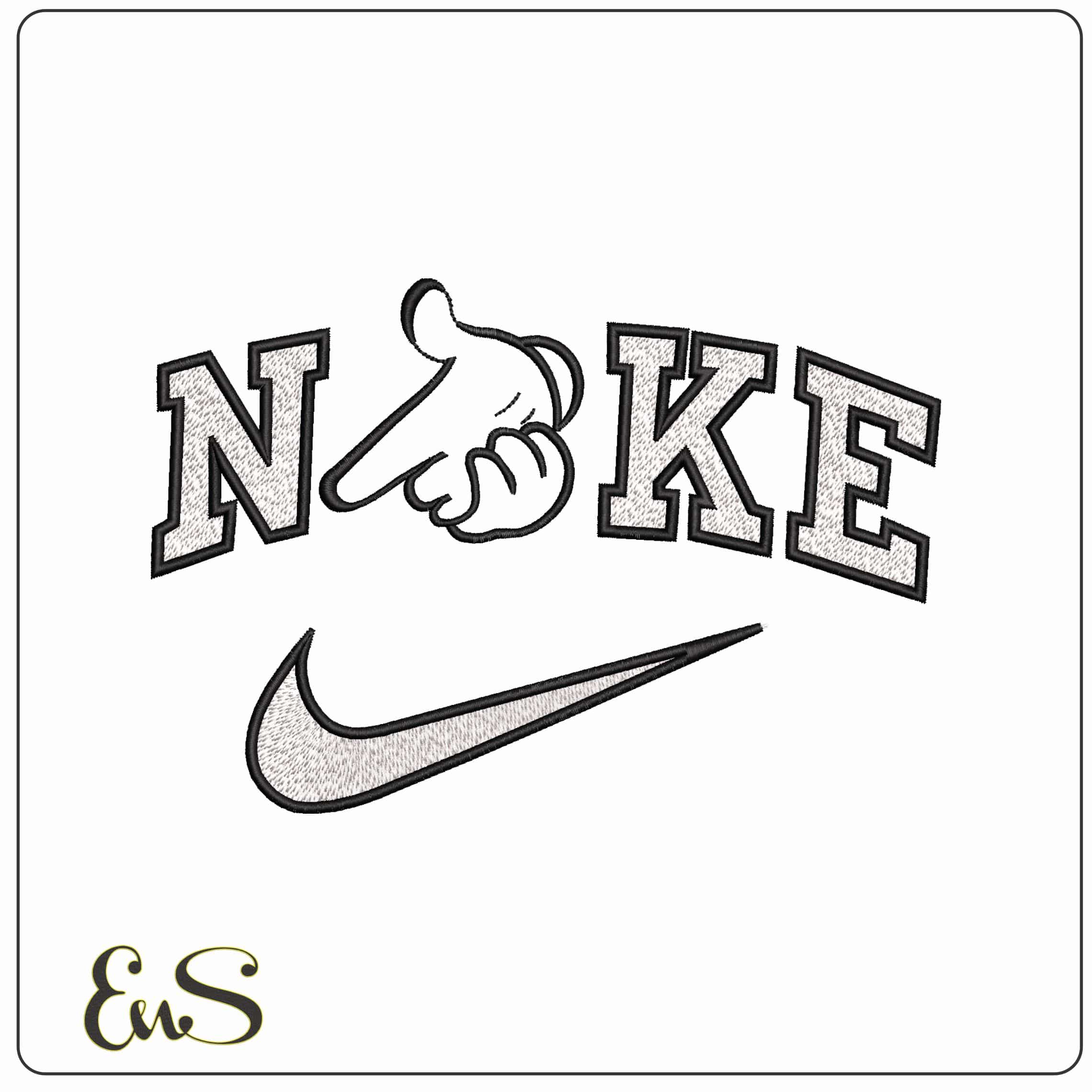 Nike Mickey Mouse hands Point Outline Disney   - Elegant embroidery design file-instant download