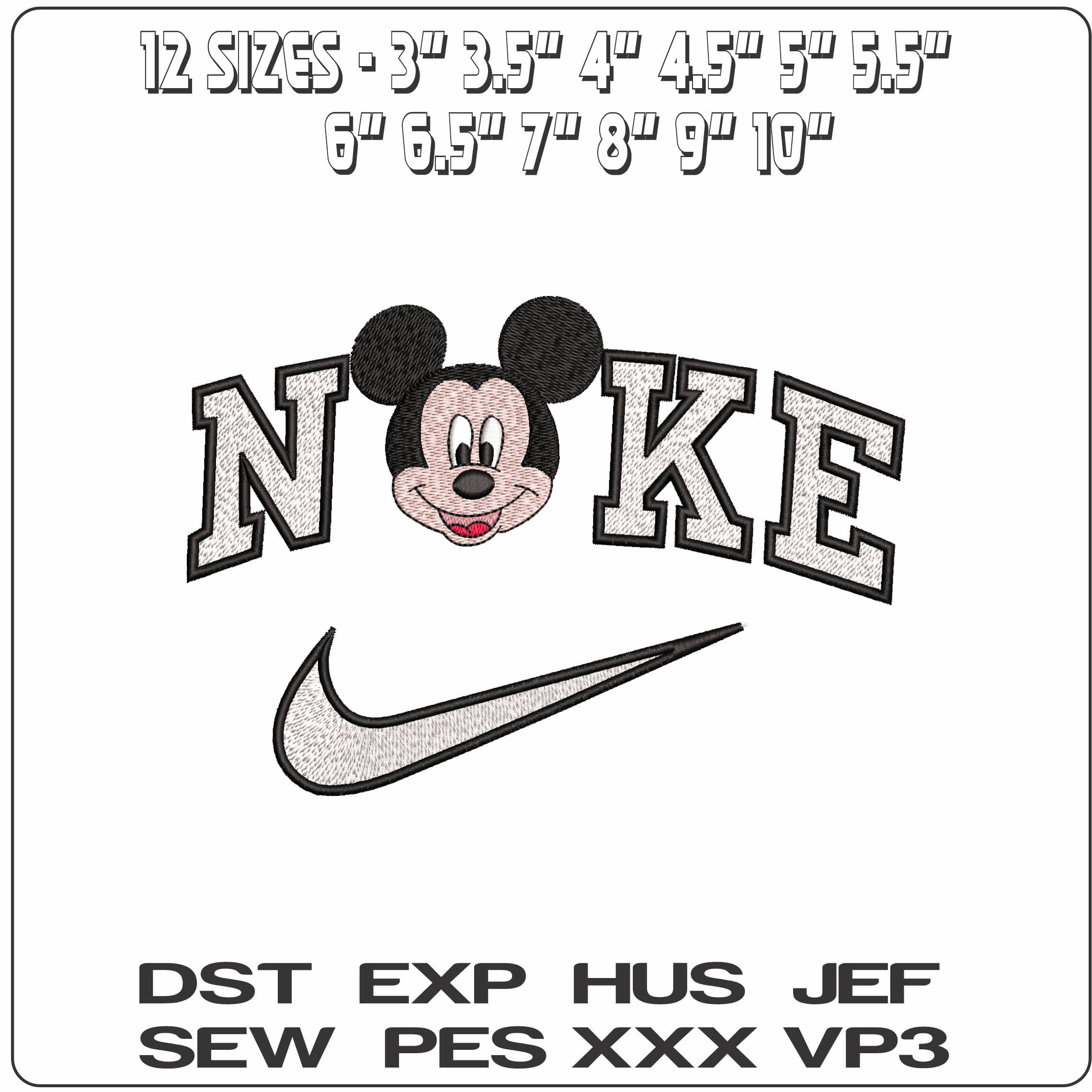 Nike Mickey Mouse Head Disney   - Elegant embroidery design file-instant download — view 2