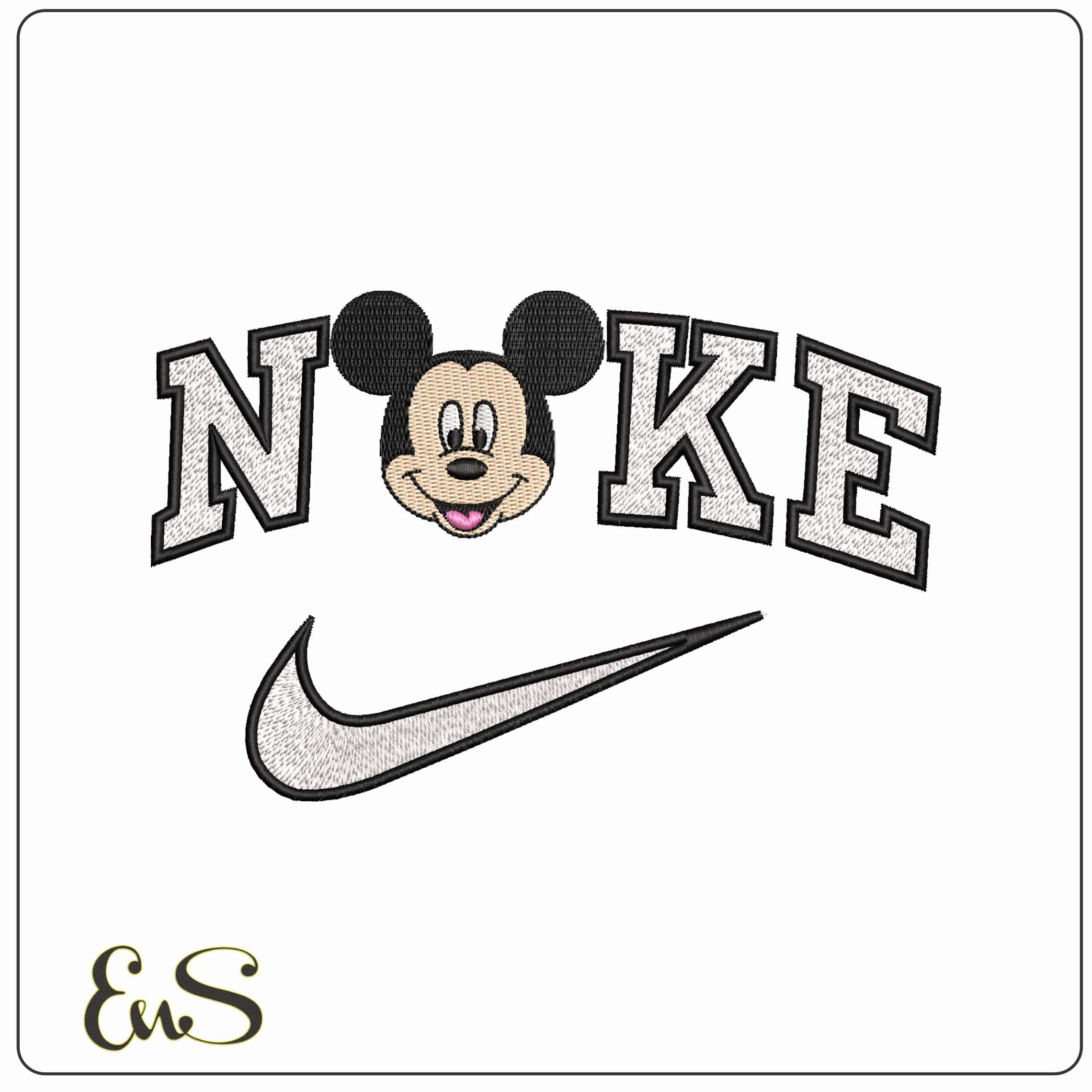 Nike Mickey Mouse Head Basic Disney   - Elegant embroidery design file-instant download