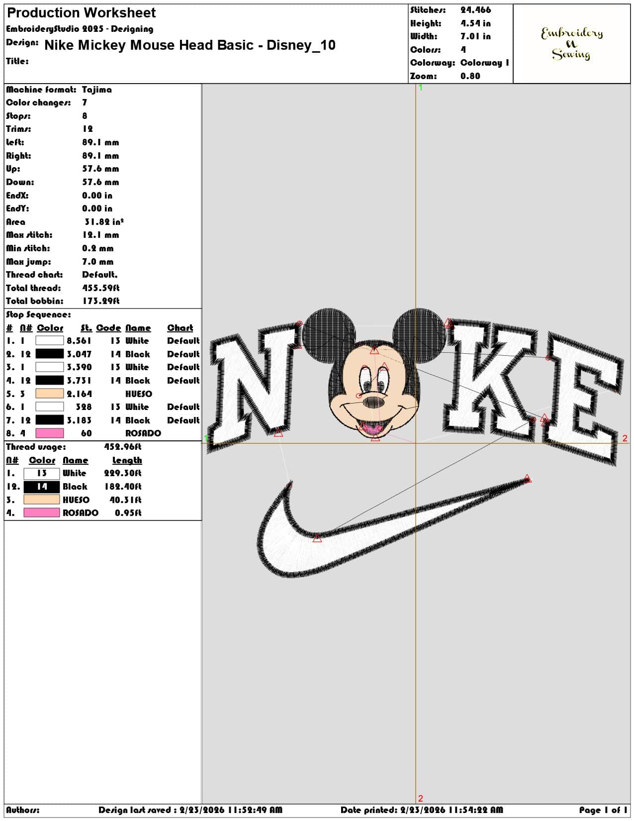 Nike Mickey Mouse Head Basic Disney   - Elegant embroidery design file-instant download — view 3