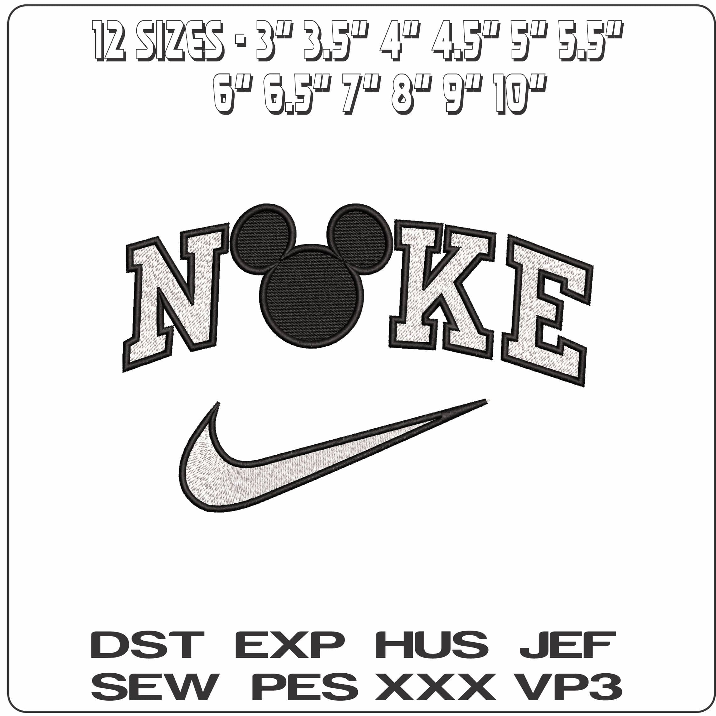Nike Mickey Mouse Head Outline Disney   - Elegant embroidery design file-instant download — view 2