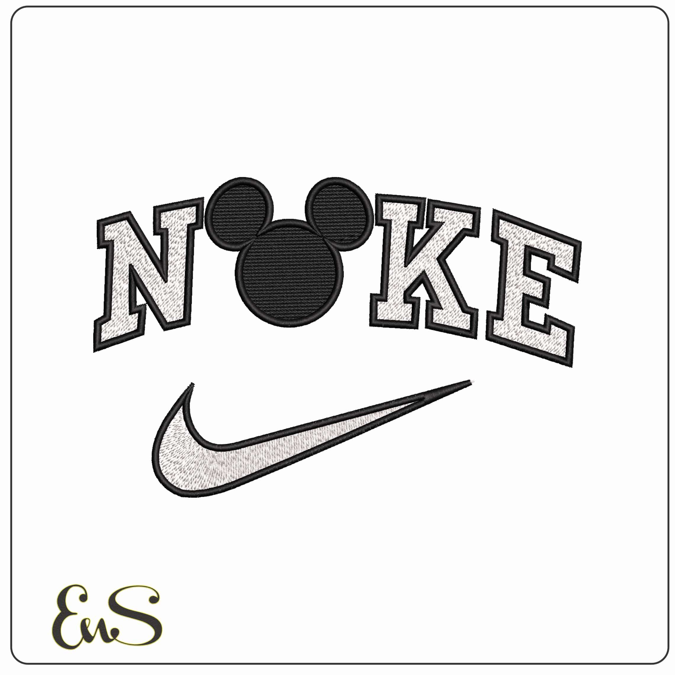 Nike Mickey Mouse Head Outline Disney   - Elegant embroidery design file-instant download