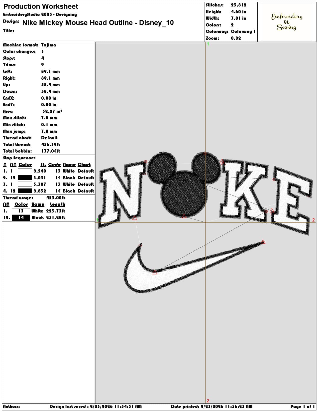 Nike Mickey Mouse Head Outline Disney   - Elegant embroidery design file-instant download — view 3