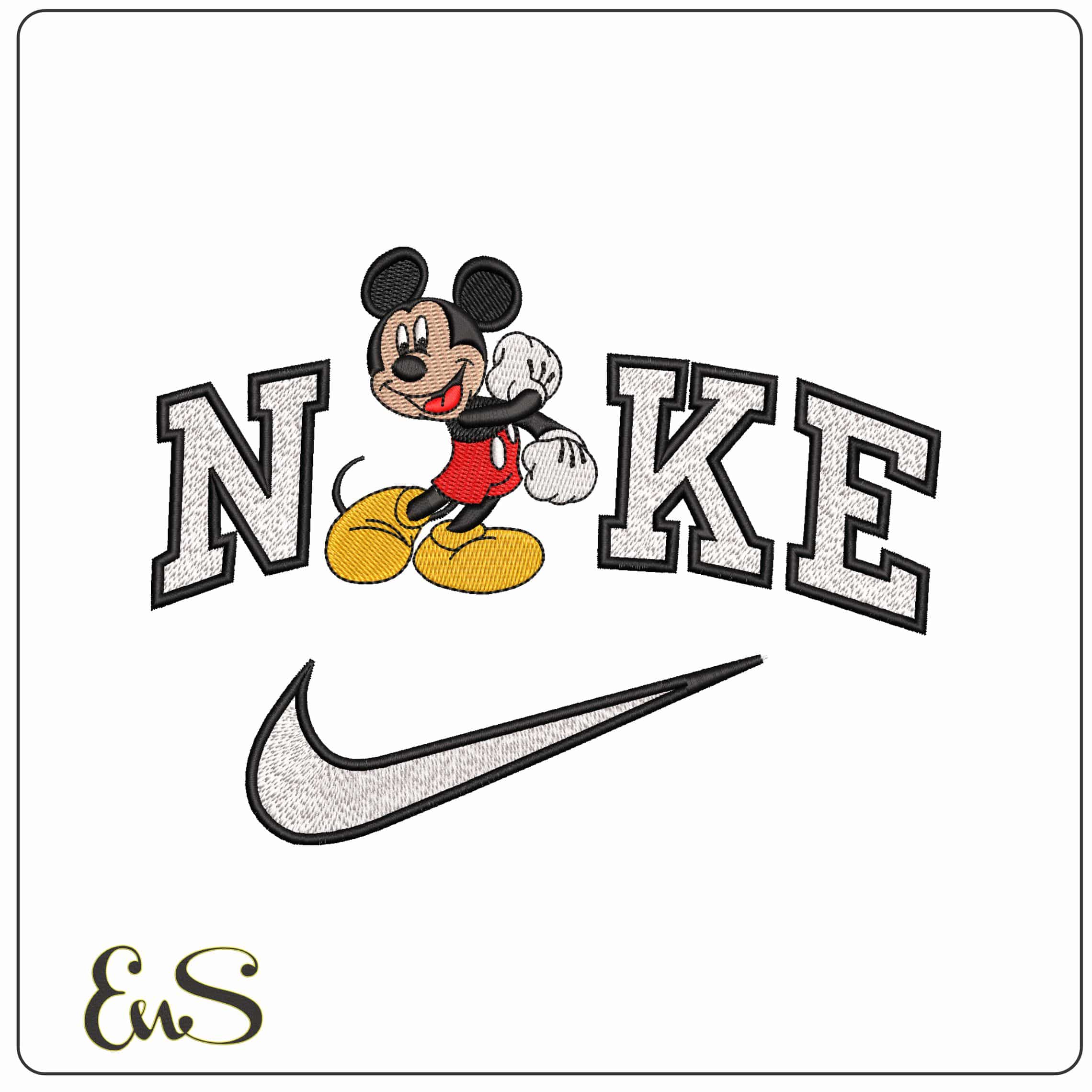 Nike Mickey Mouse Shucks Disney   - Elegant embroidery design file-instant download
